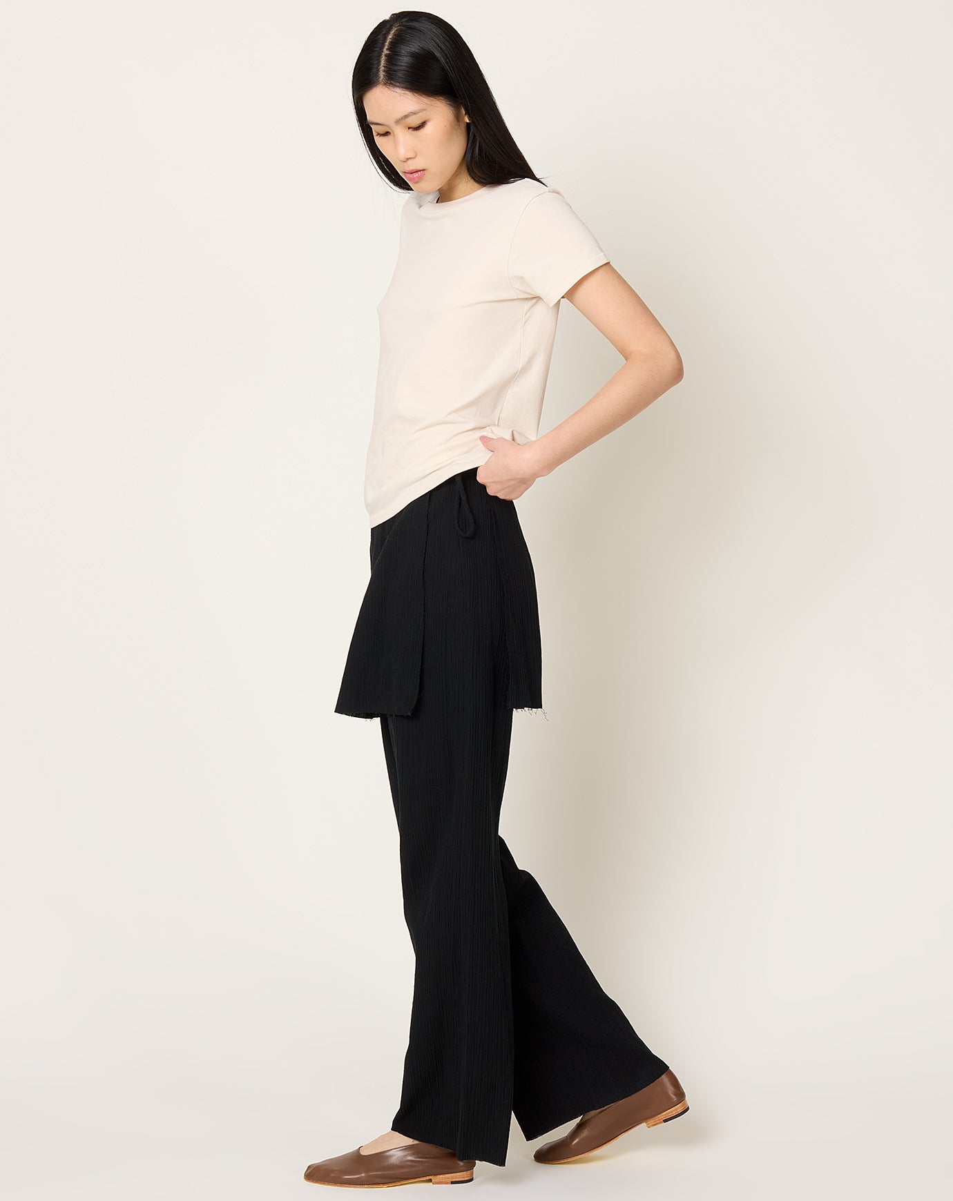 Lauren Manoogian Raw Layer Pants in Black