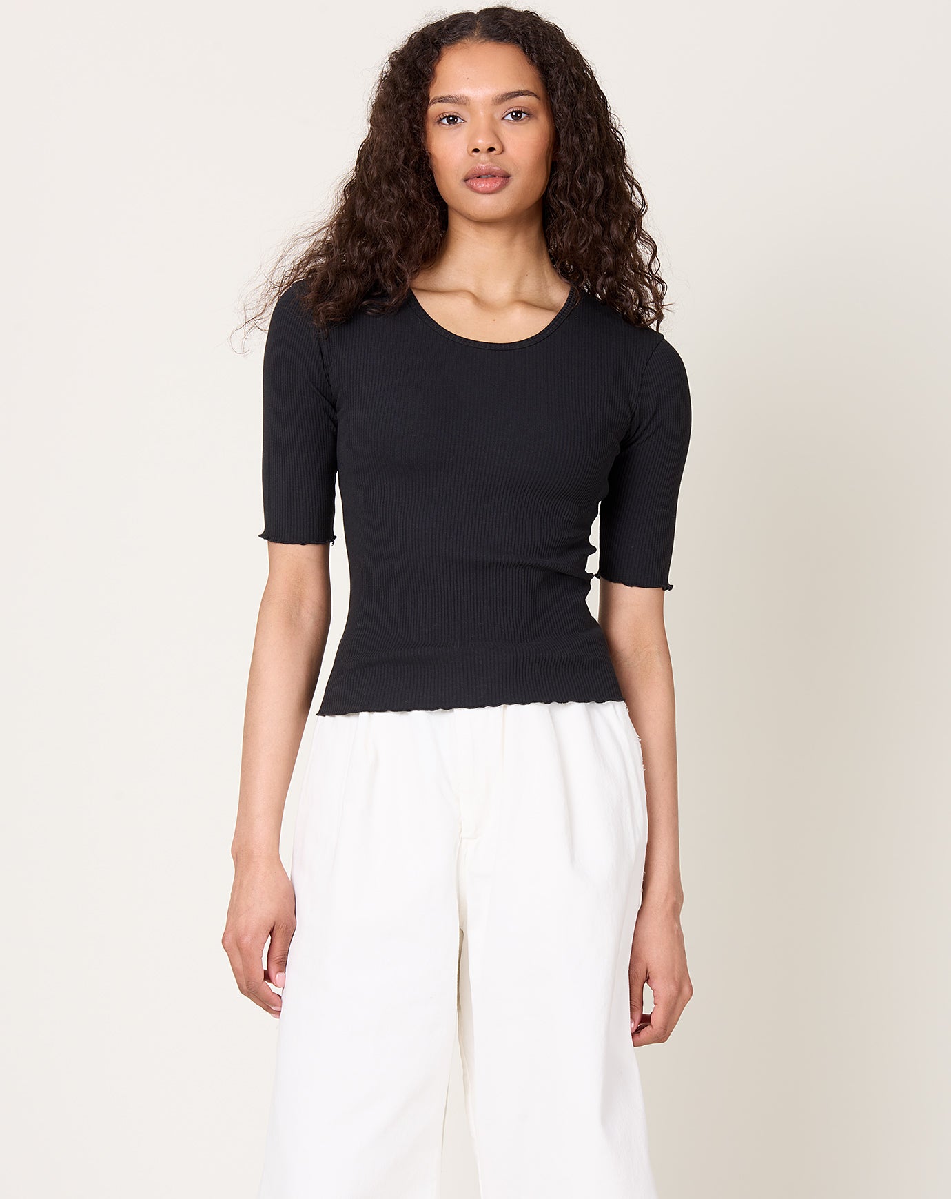lauren manoogian rib dress Lauren Manoogian Ruffle Rib Dress in Black