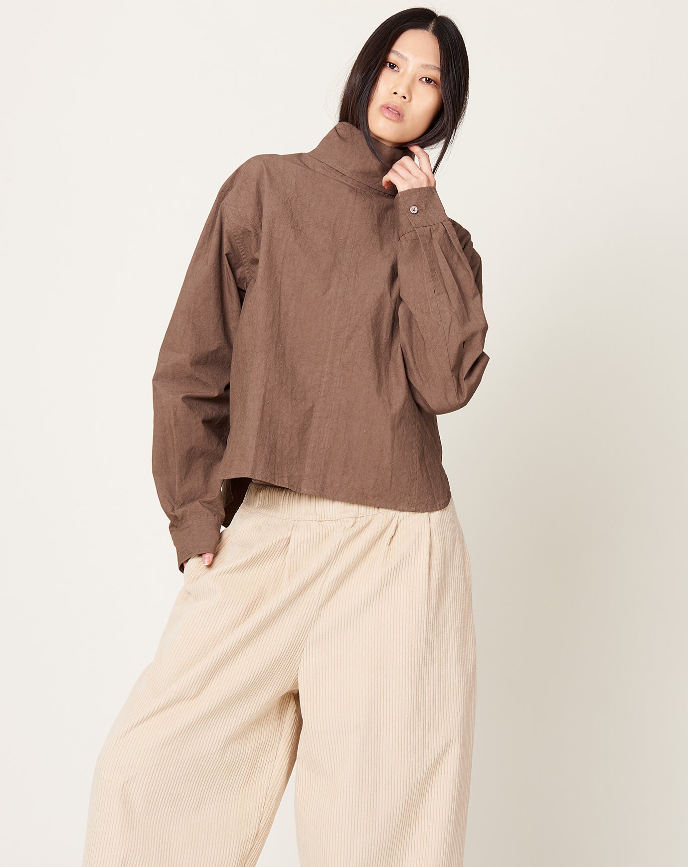 Lauren Manoogian Soft Collar Shirt in Cocoa