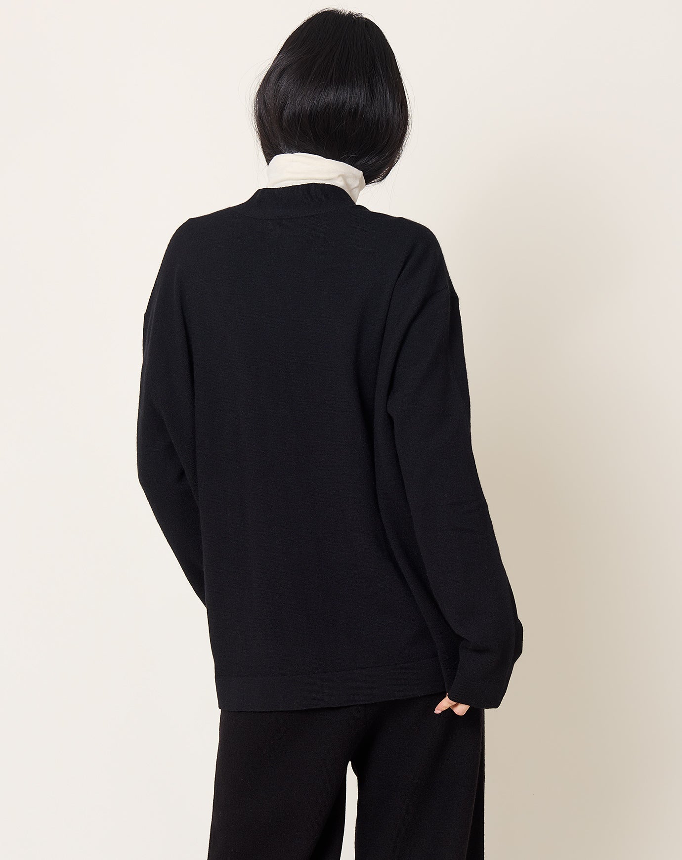 Lauren Manoogian Soft Low Button Cardigan in Black