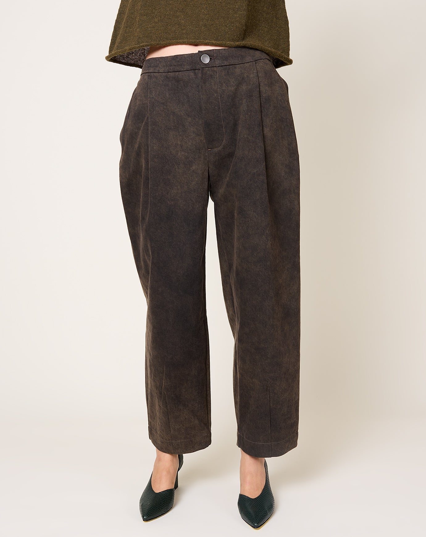 Lauren Manoogian Twill Taper Pants in Olive Paint