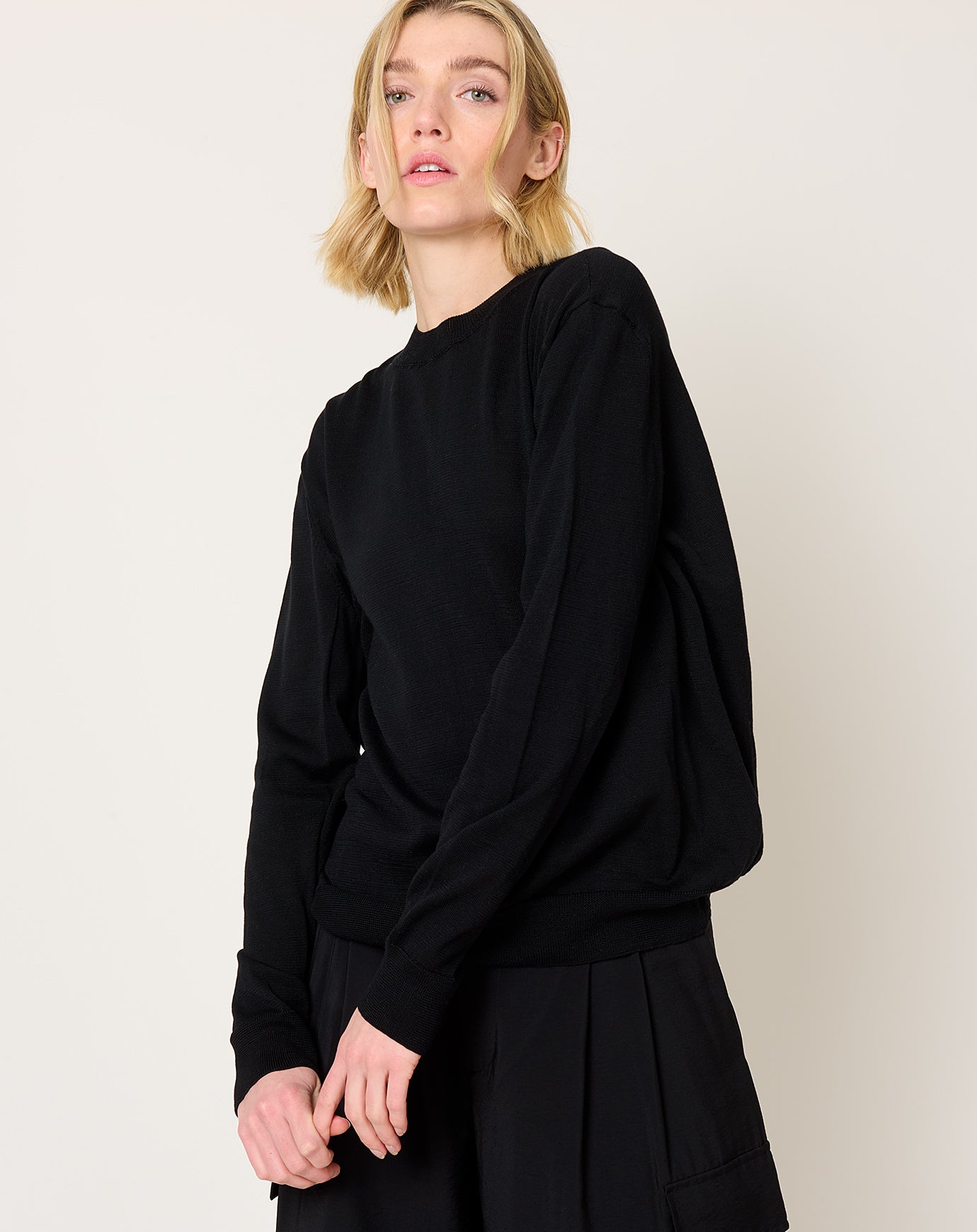 Lauren Manoogian Veil Crewneck in Black