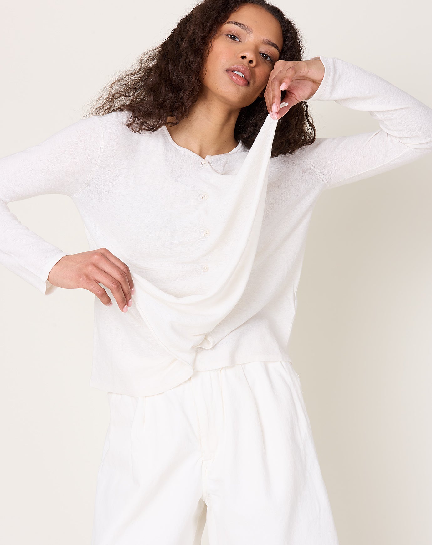 Lauren Manoogian Wave Cardigan in Bone