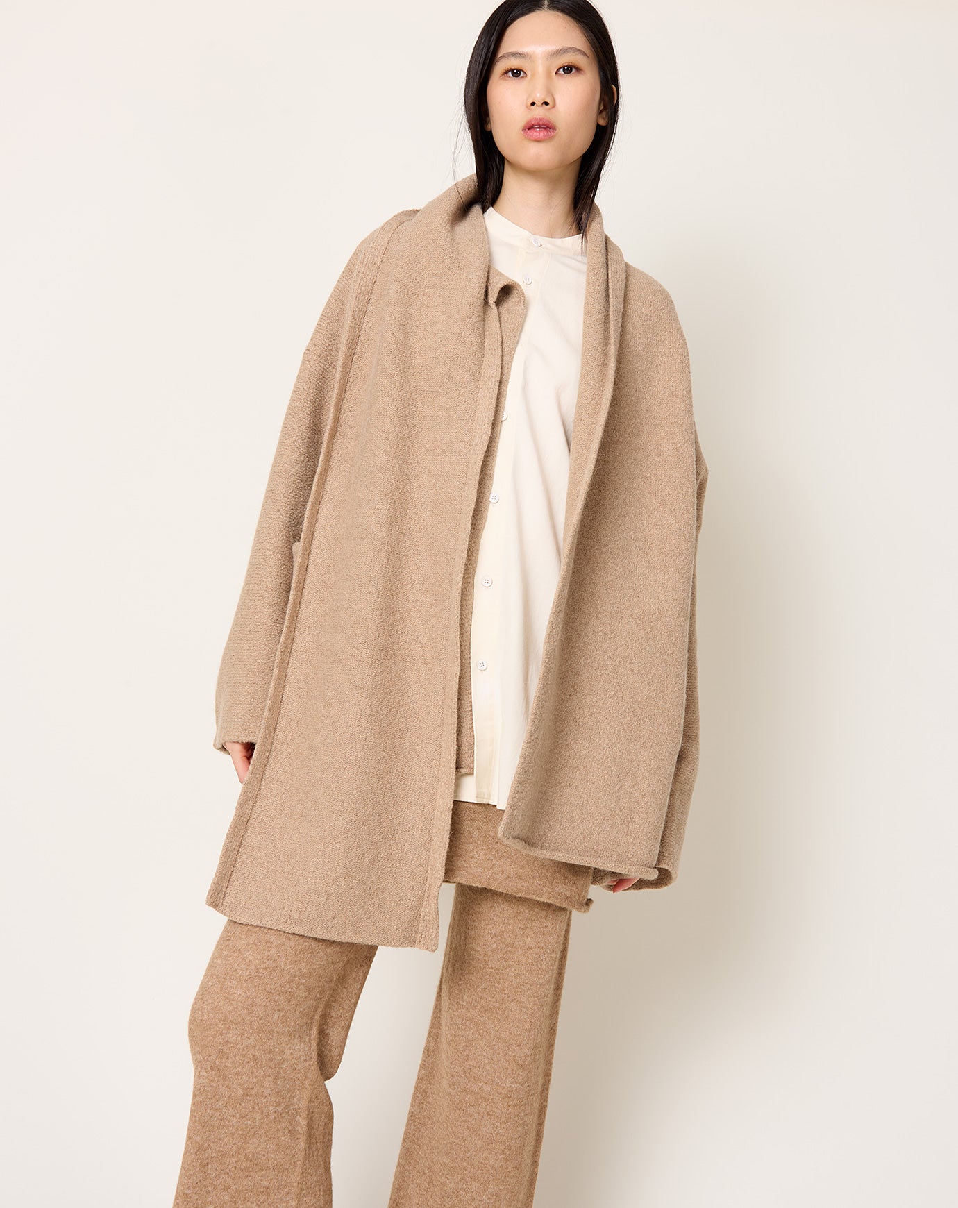 Lauren Manoogian Wrap Coat in Camel