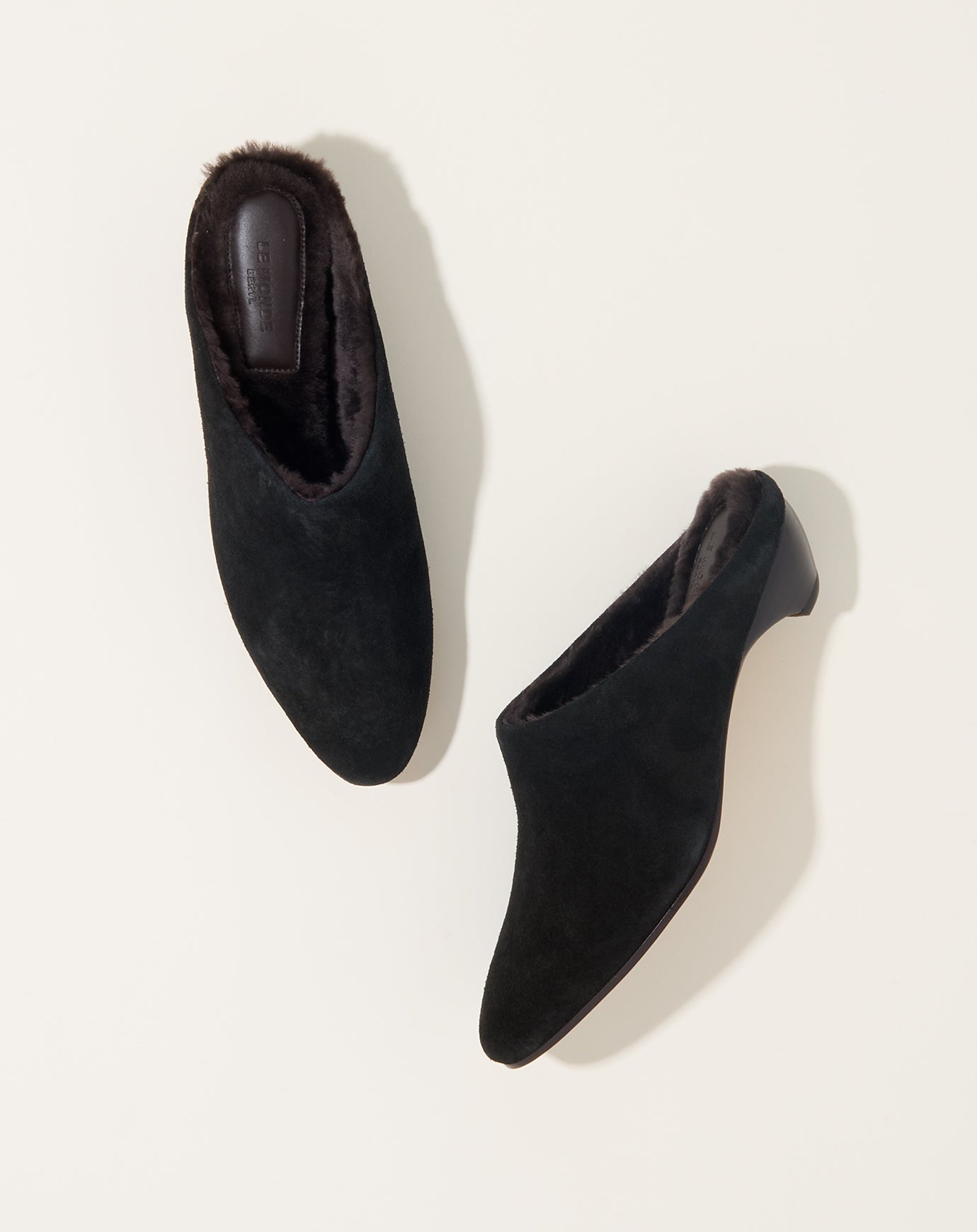 Le Monde Béryl Allegra Mule in Black Shearling