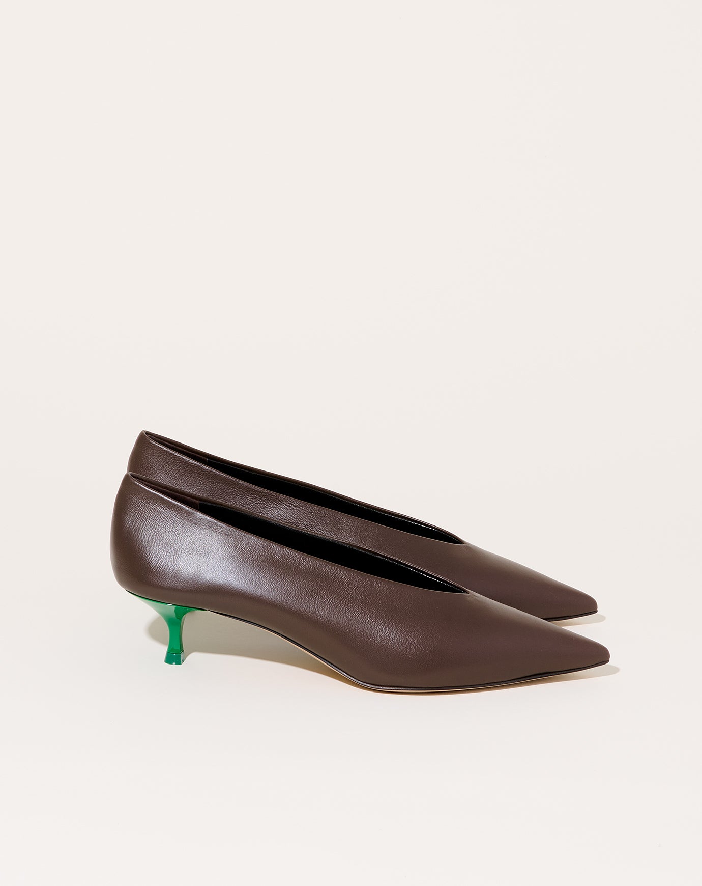Le Monde Béryl Babouche Kitten Heel in Chocolate