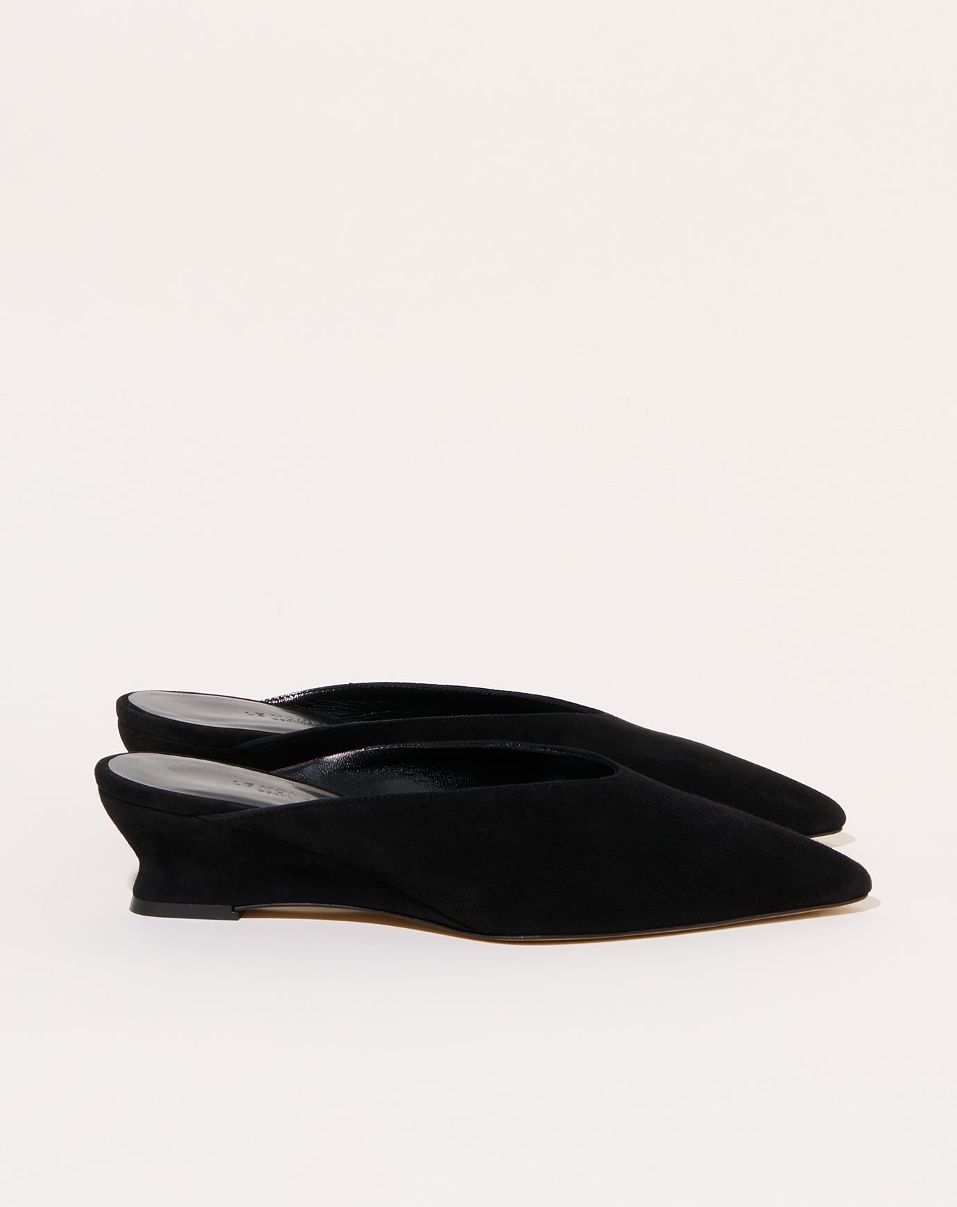 Le Monde Béryl Micro Wedge Mule in Black Suede
