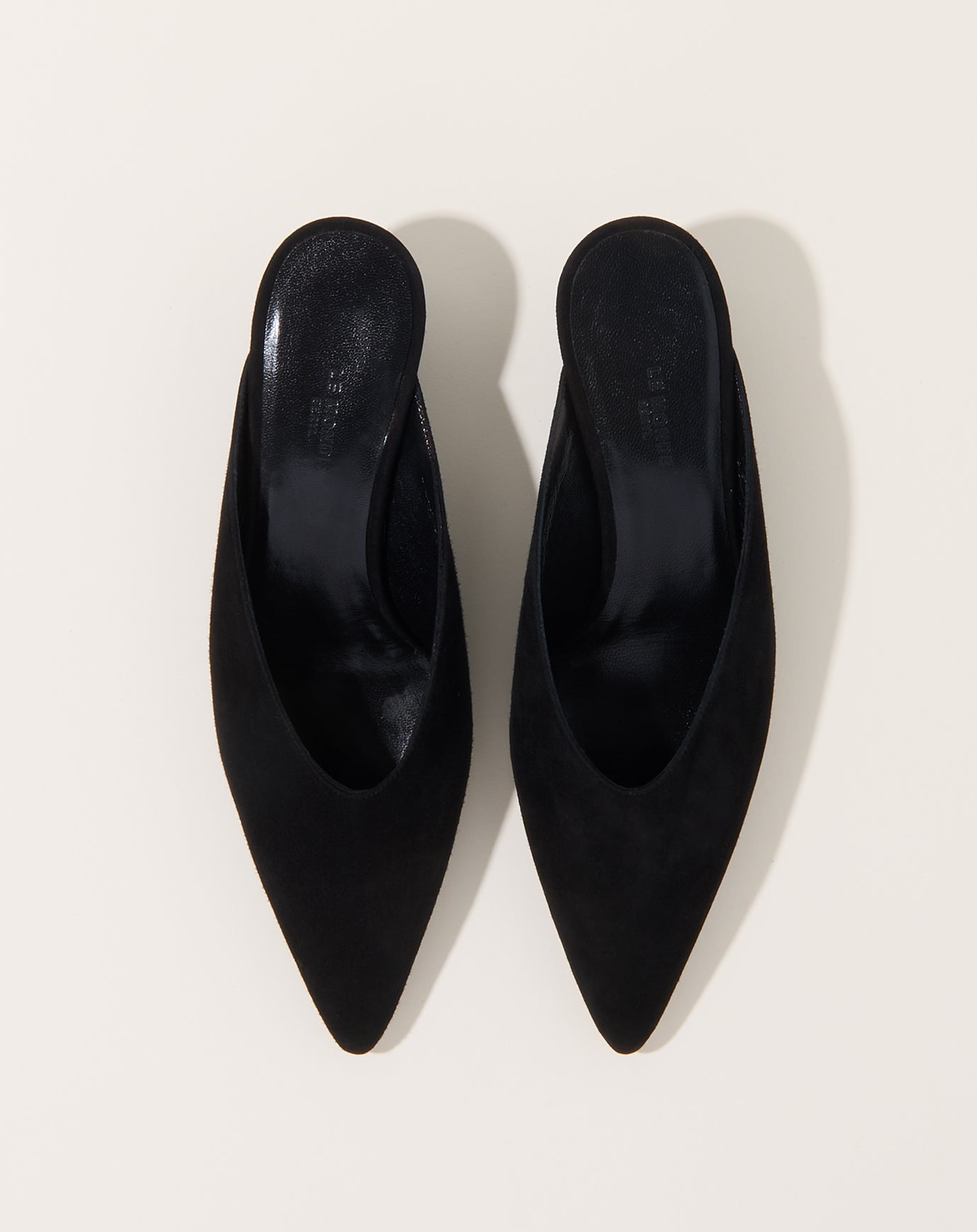 Le Monde Béryl Micro Wedge Mule in Black Suede