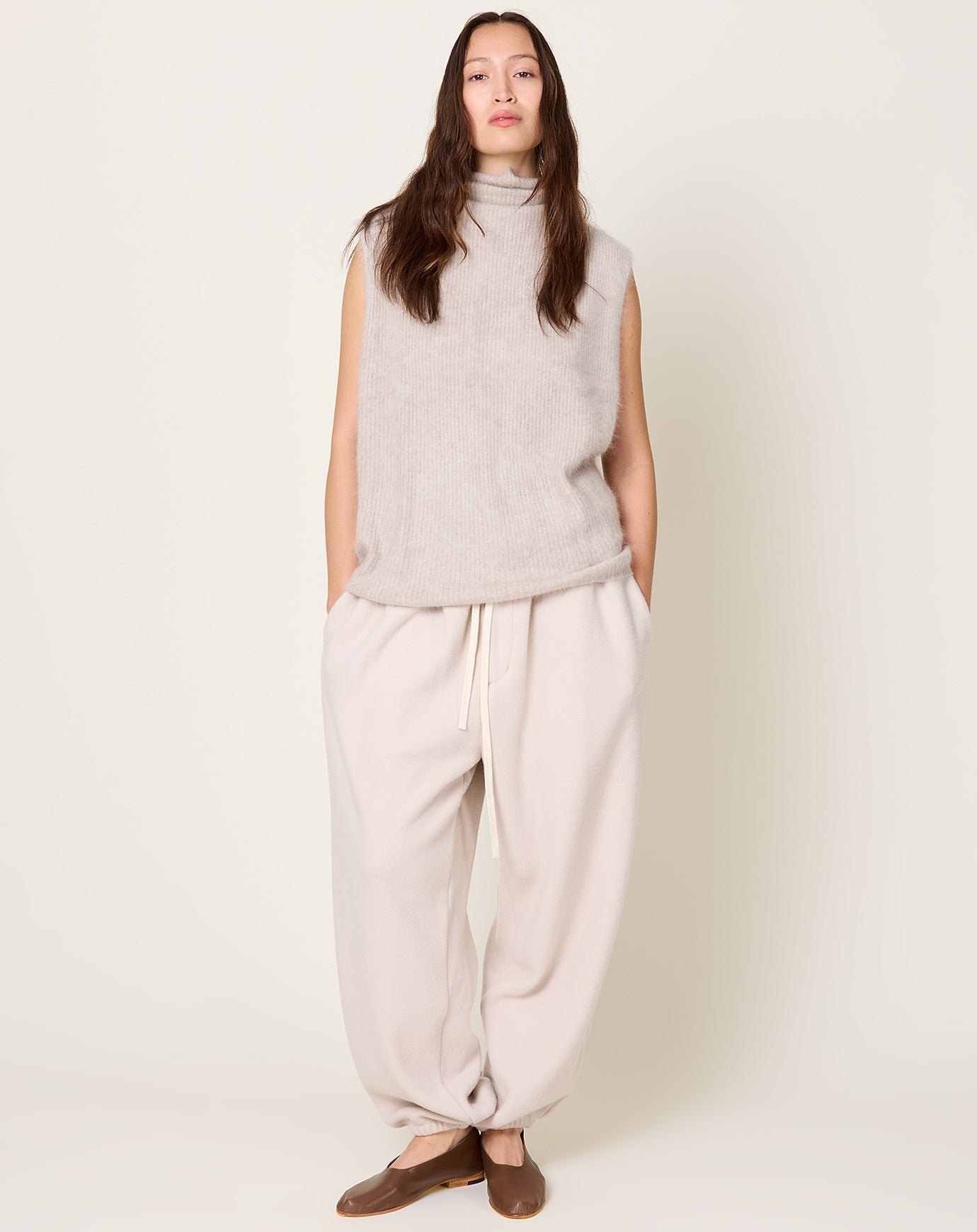 Lisa Yang Aisla Vest in Brushed Sand