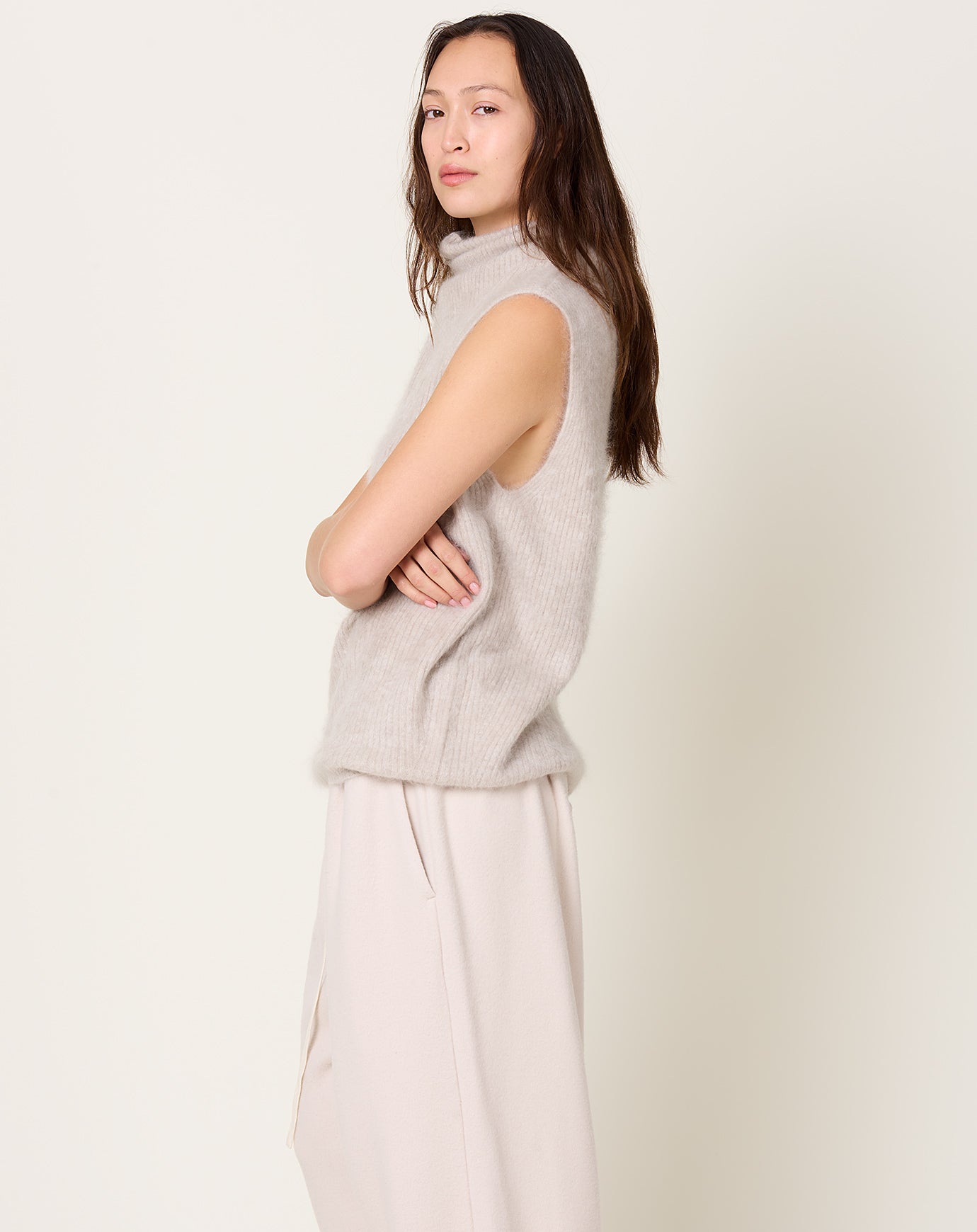 Lisa Yang Aisla Vest in Brushed Sand