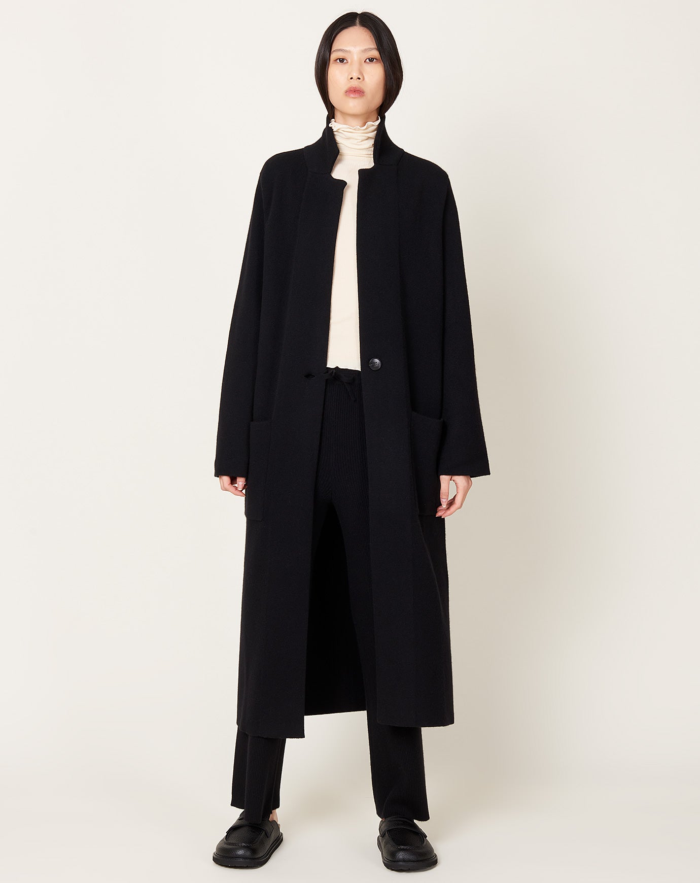 Lisa Yang Amie Cardigan Coat in Black