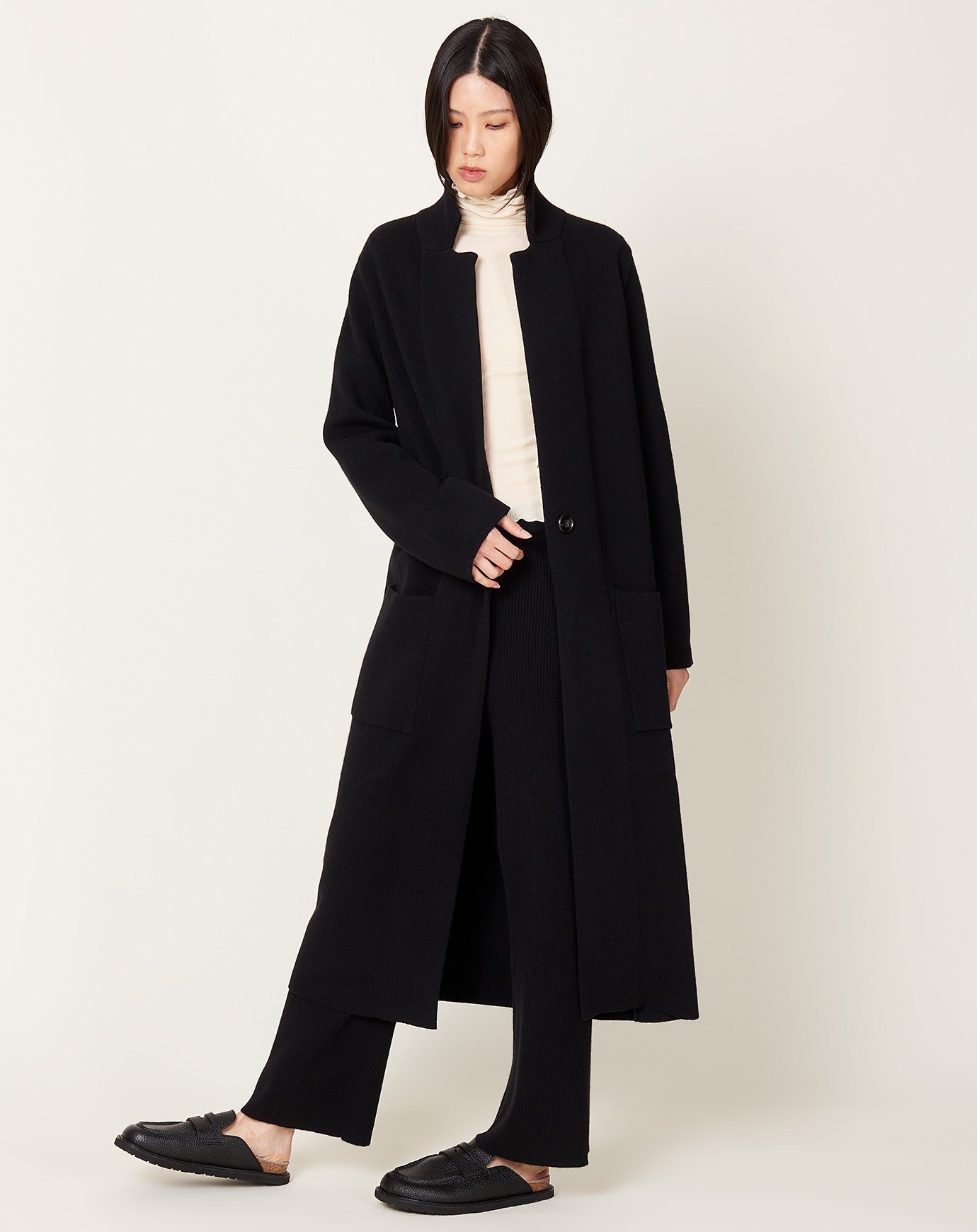 Lisa Yang Amie Cardigan Coat in Black