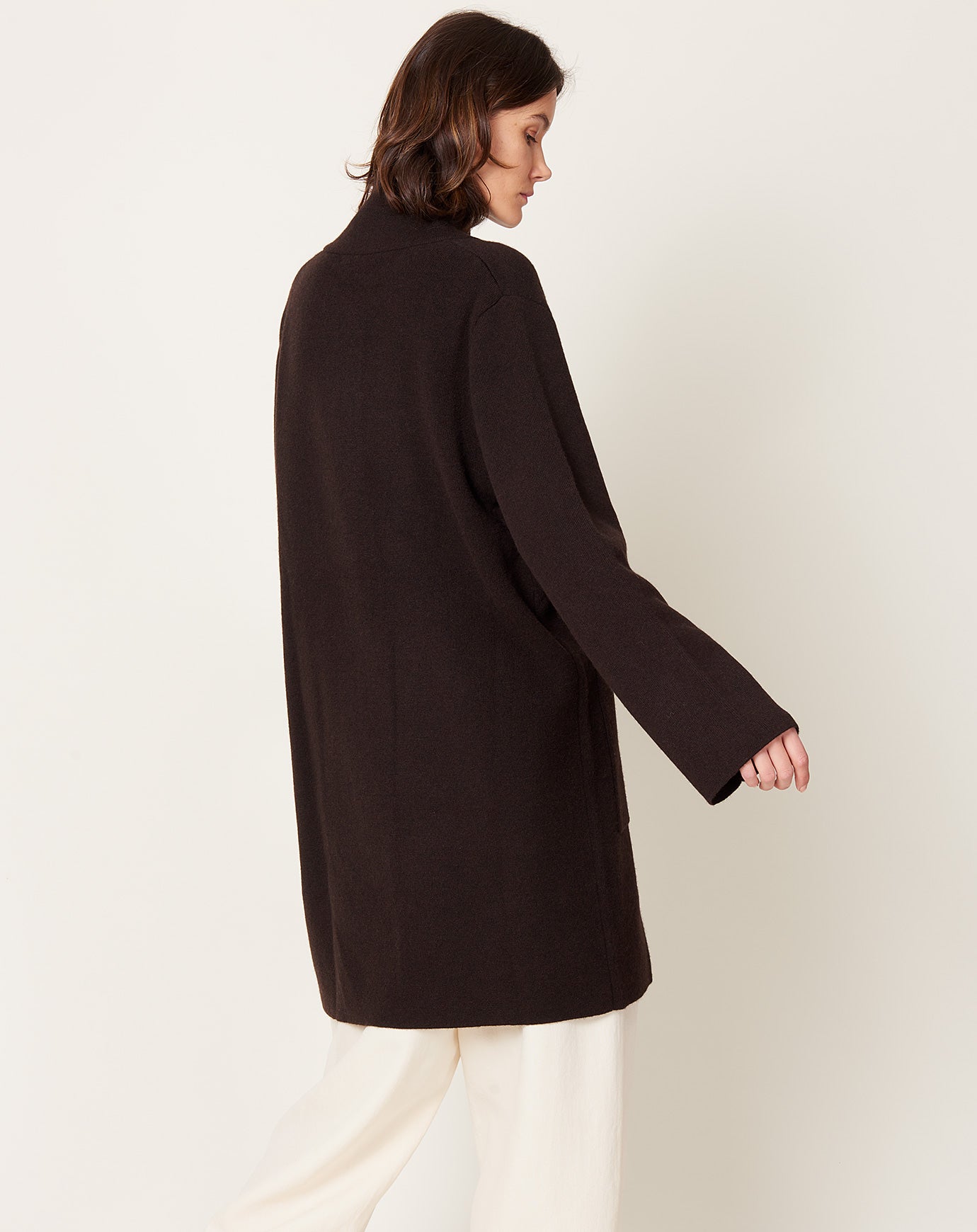 Lisa Yang Anni Cardigan Coat in Dark Oak