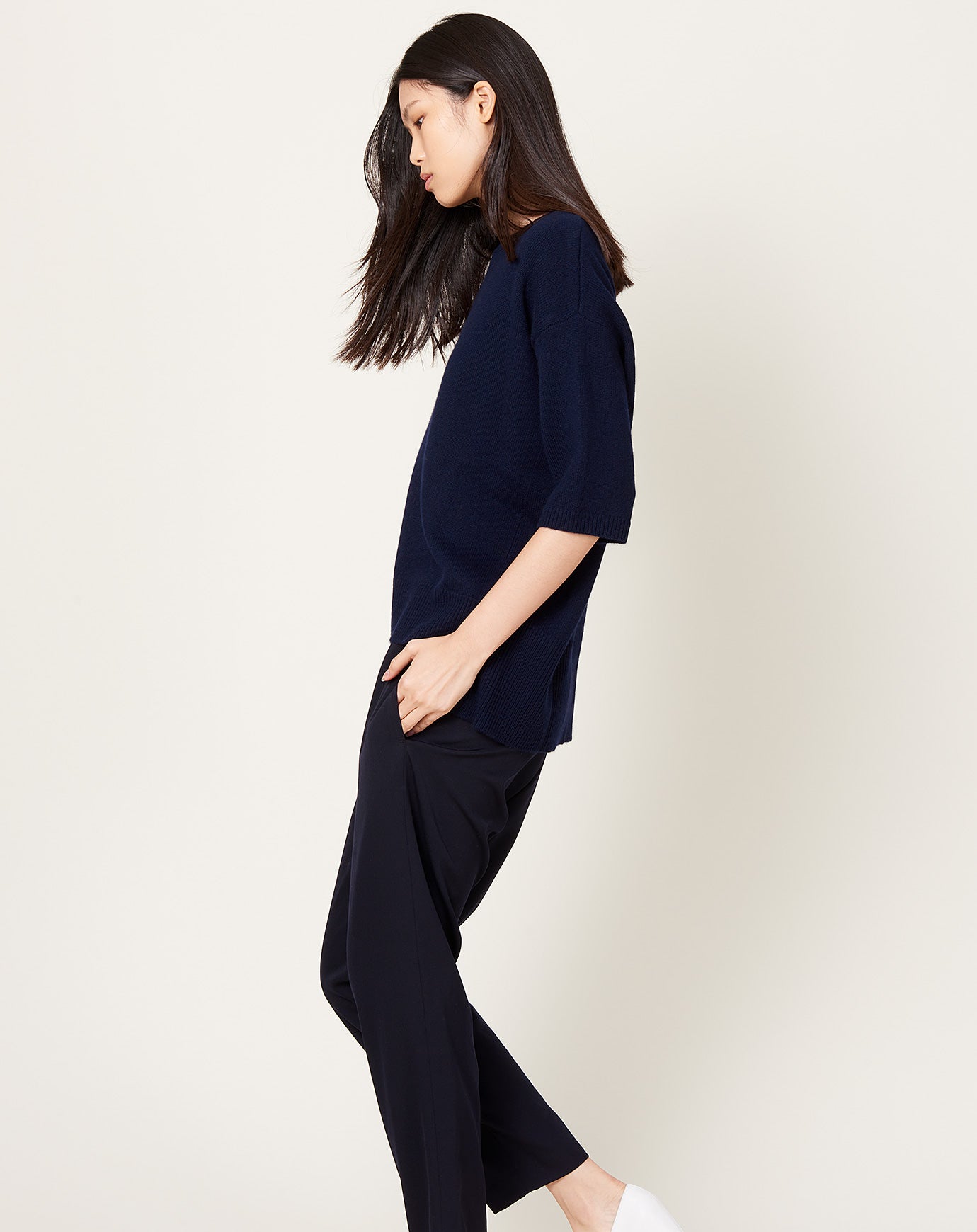 Lisa Yang Camile Sweater in Navy