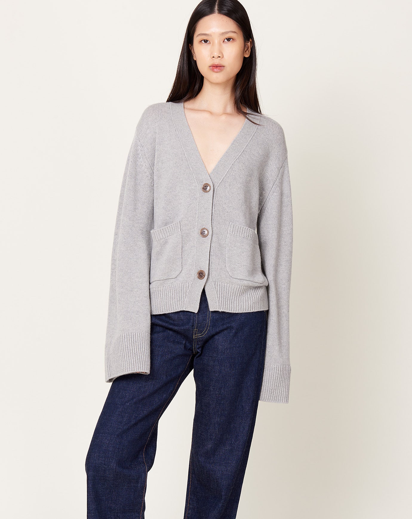 Lisa Yang Danni Cardigan in Dove Grey