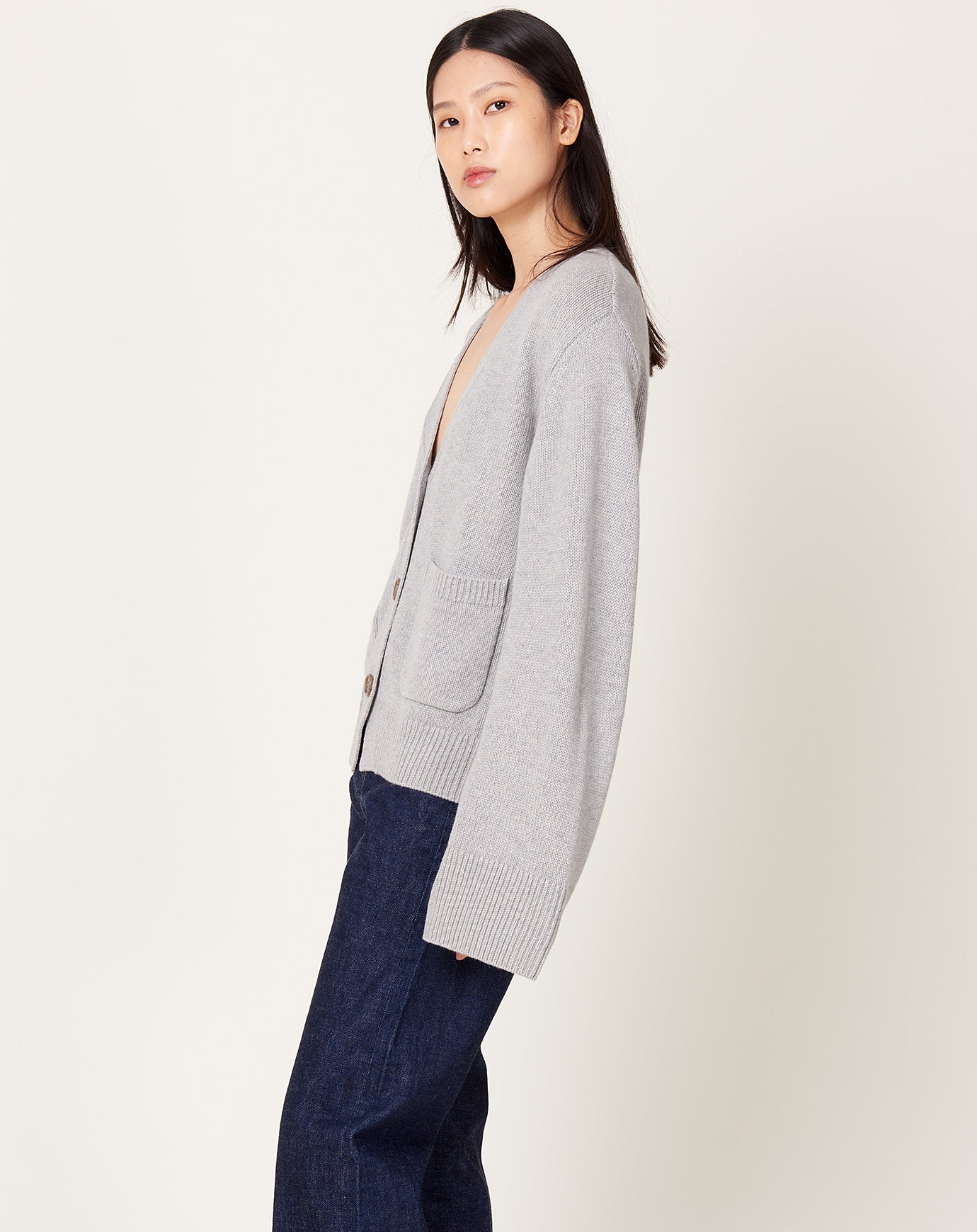 Lisa Yang Danni Cardigan in Dove Grey