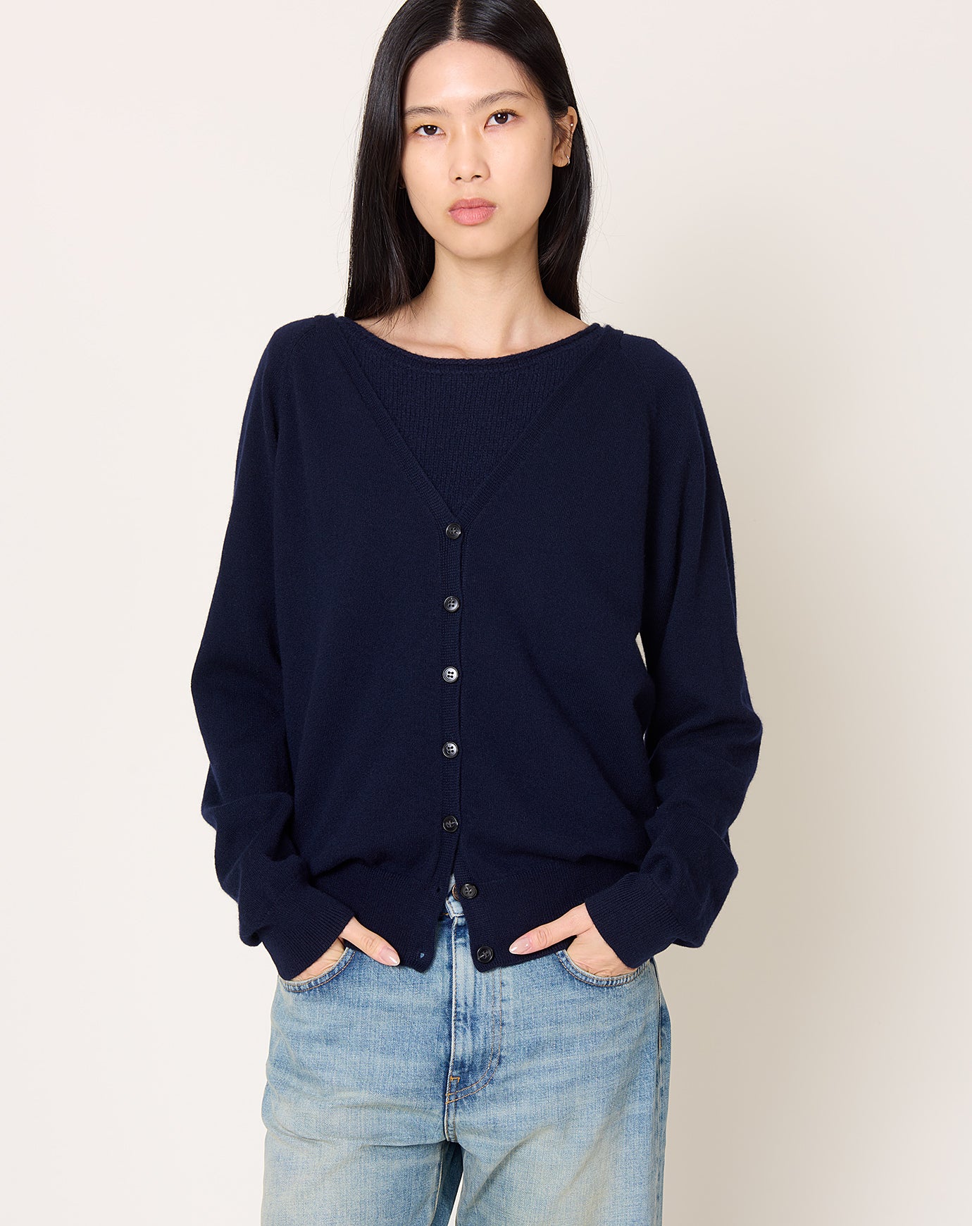 Lisa Yang Jiani Cardigan in Navy