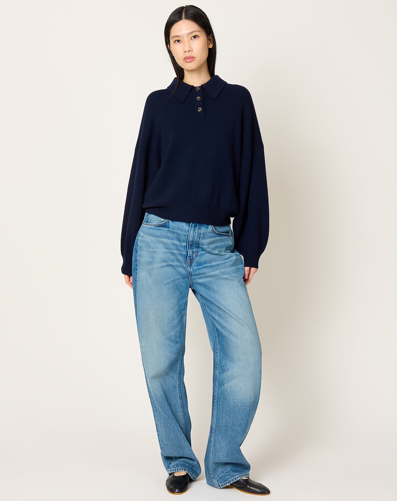 Lisa Yang Etta Sweater in Navy