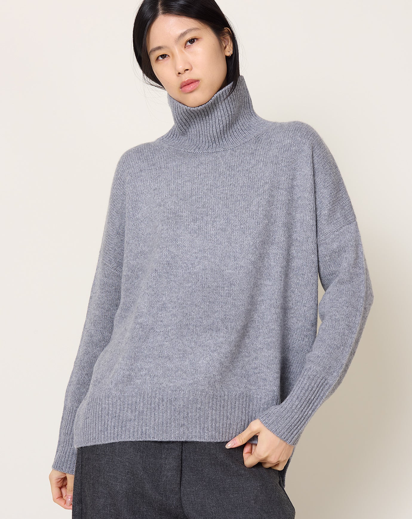 Lisa Yang Heidi Sweater in Mid Grey