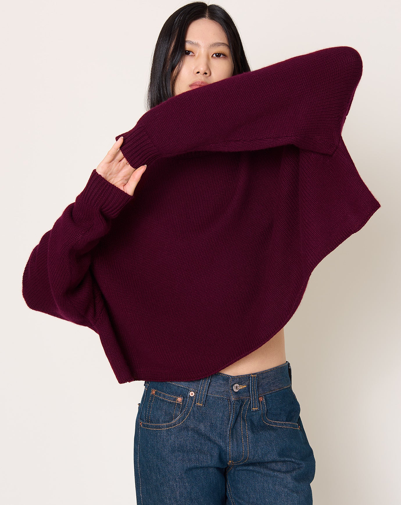 Lisa Yang Karine Sweater in Deep Plum