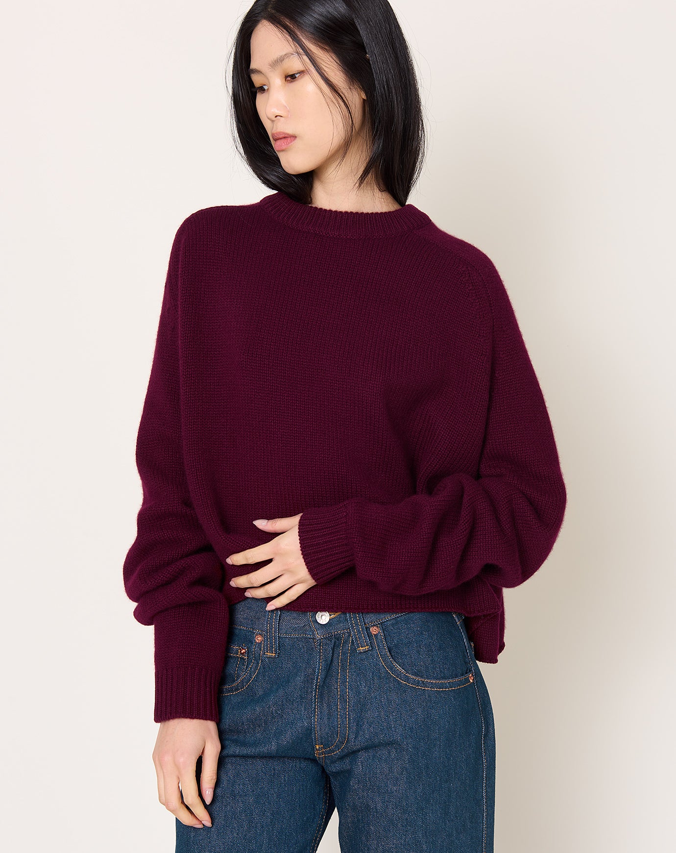Lisa Yang Karine Sweater in Deep Plum