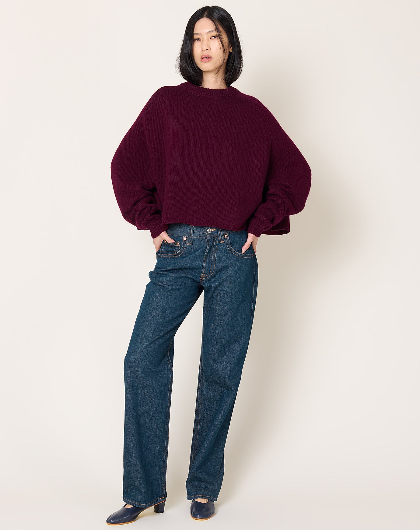 Lisa Yang Karine Sweater in Deep Plum