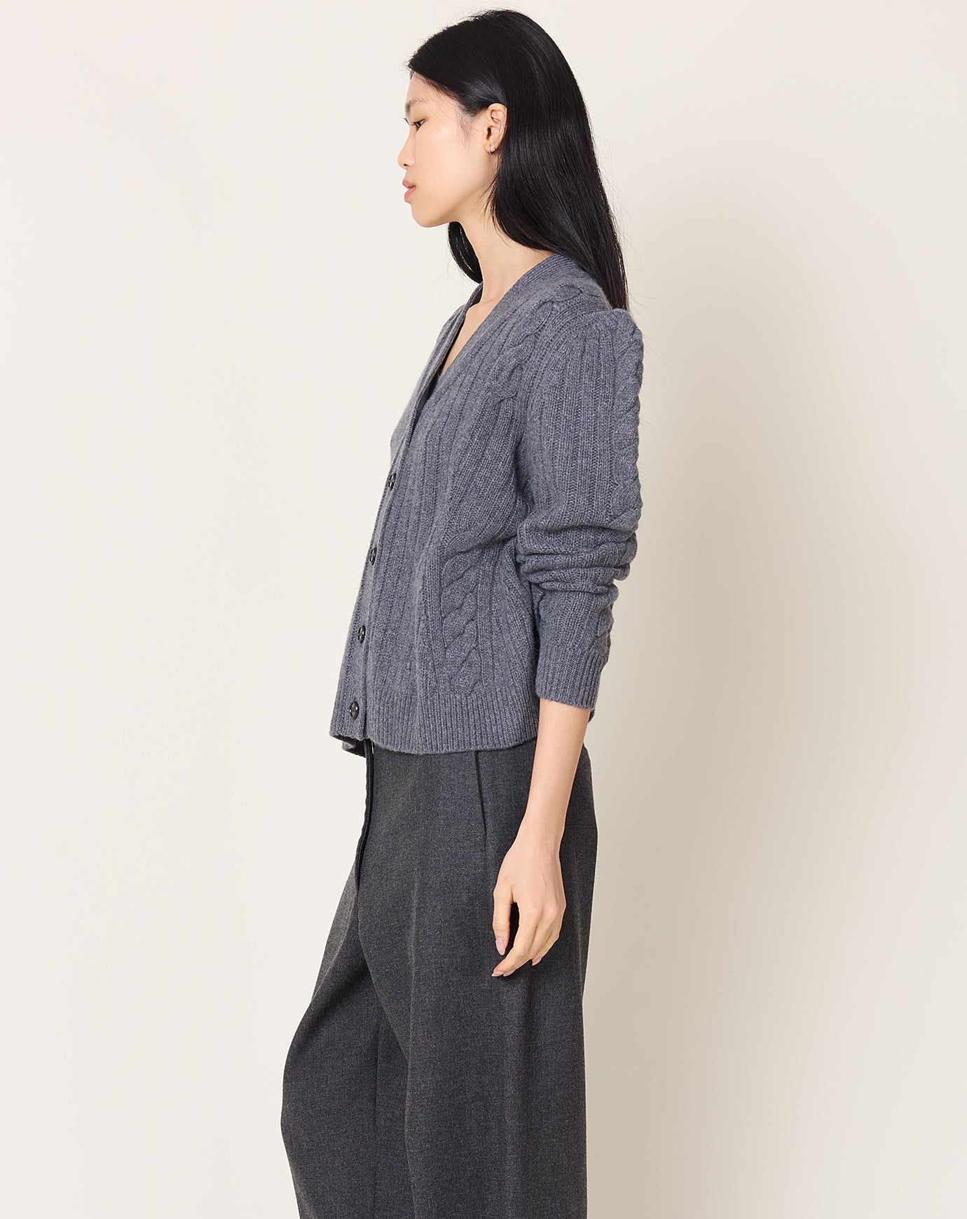 Lisa Yang Leire Cardigan in Graphite