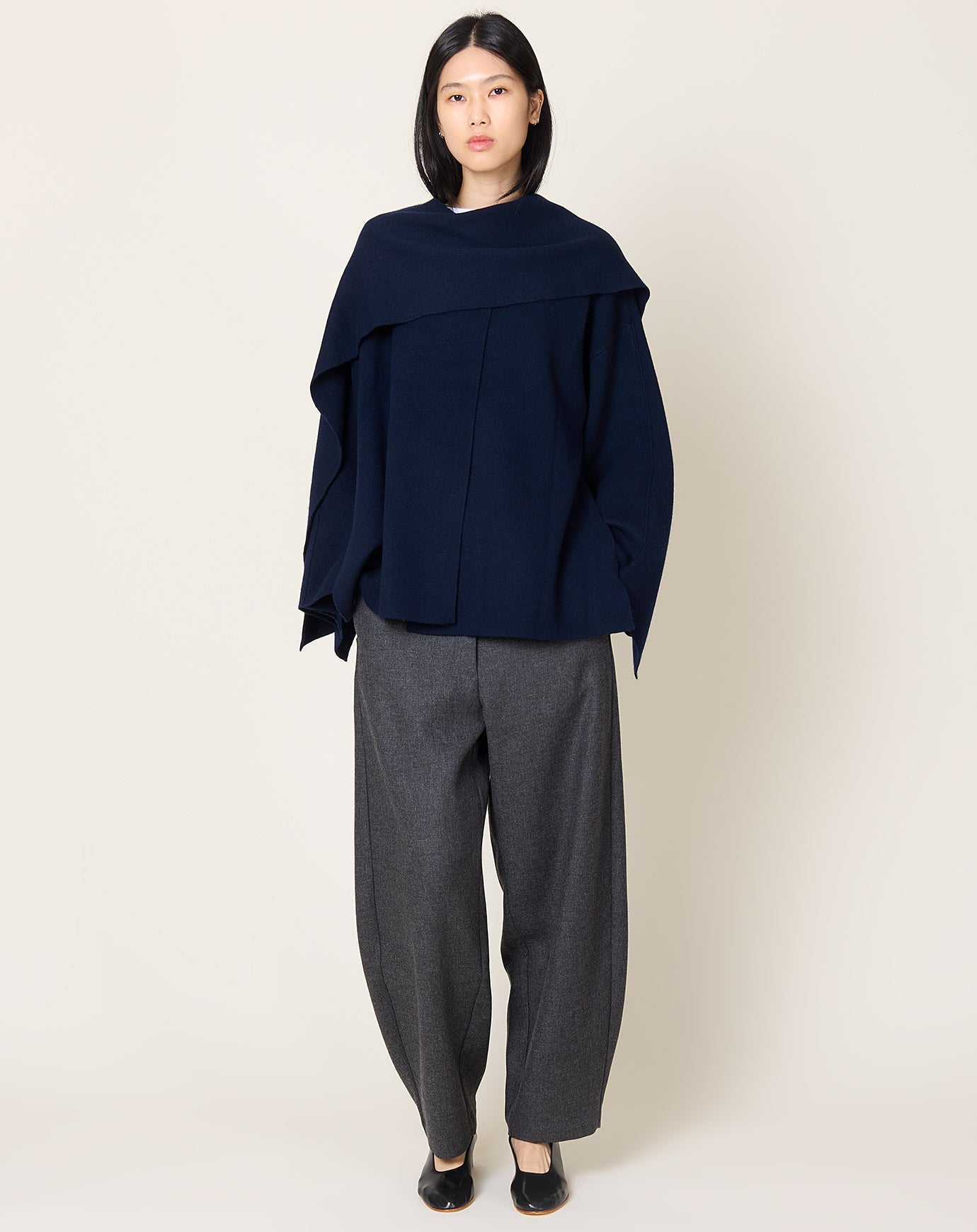 Lisa Yang Nessa Wrap Cardigan Coat in Navy