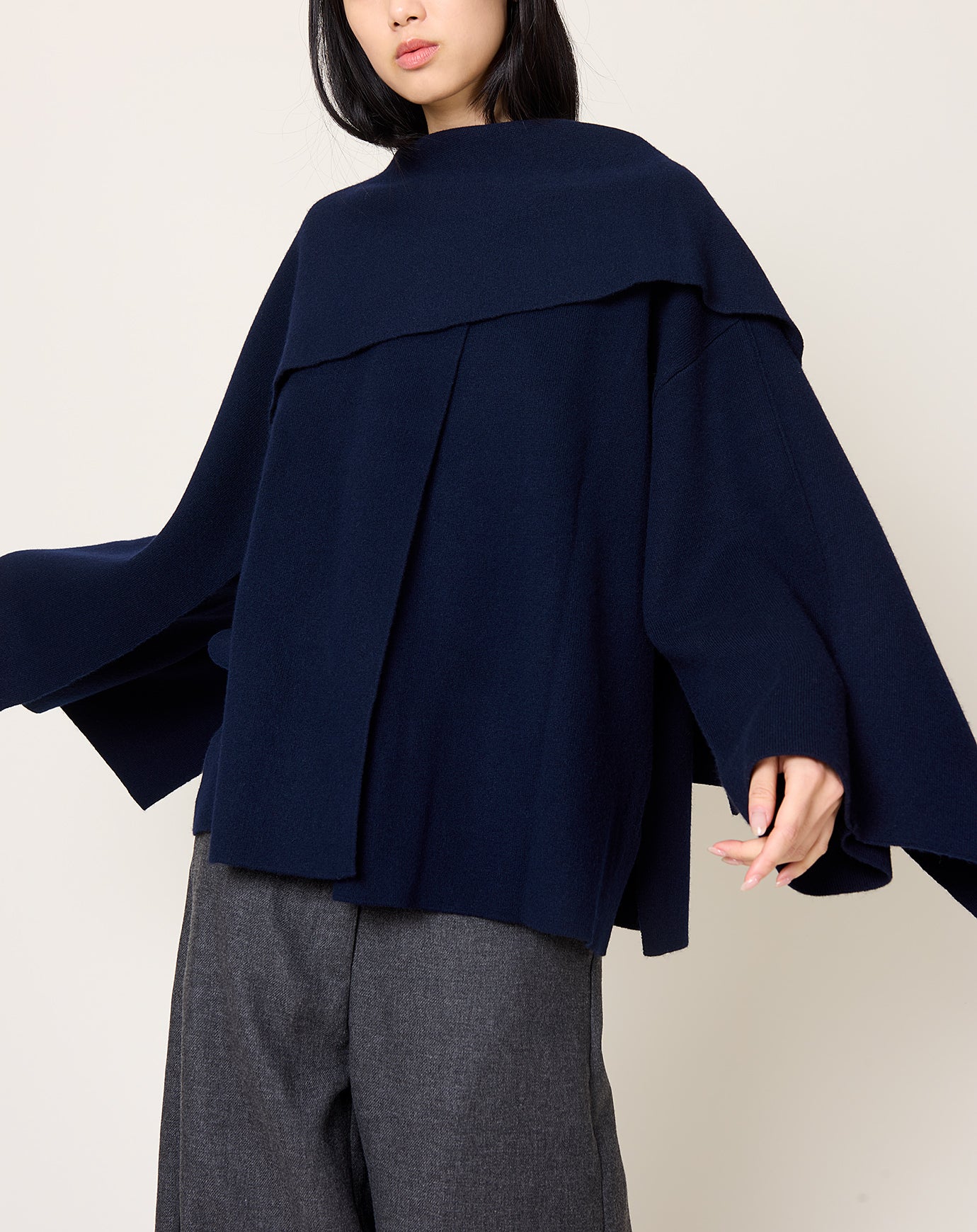 Lisa Yang Nessa Wrap Cardigan Coat in Navy
