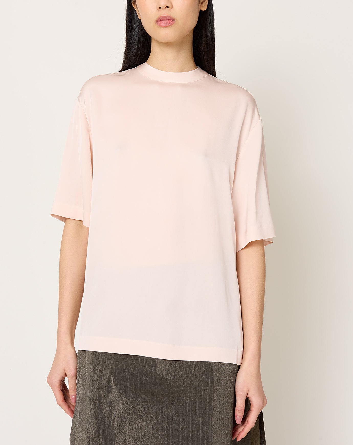 Lisa Yang Oversized Round Neck T-Shirt in Magnolia