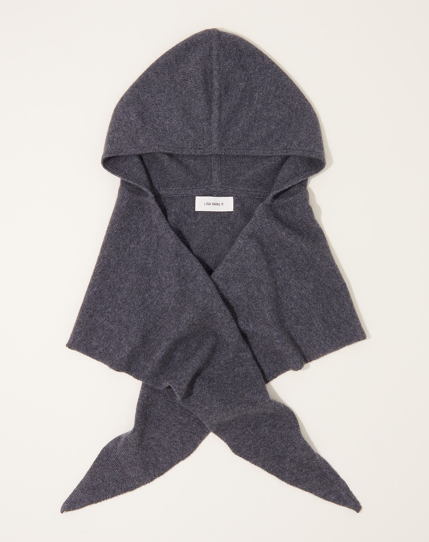 Lisa Yang Rina Hooded Scarf in Graphite