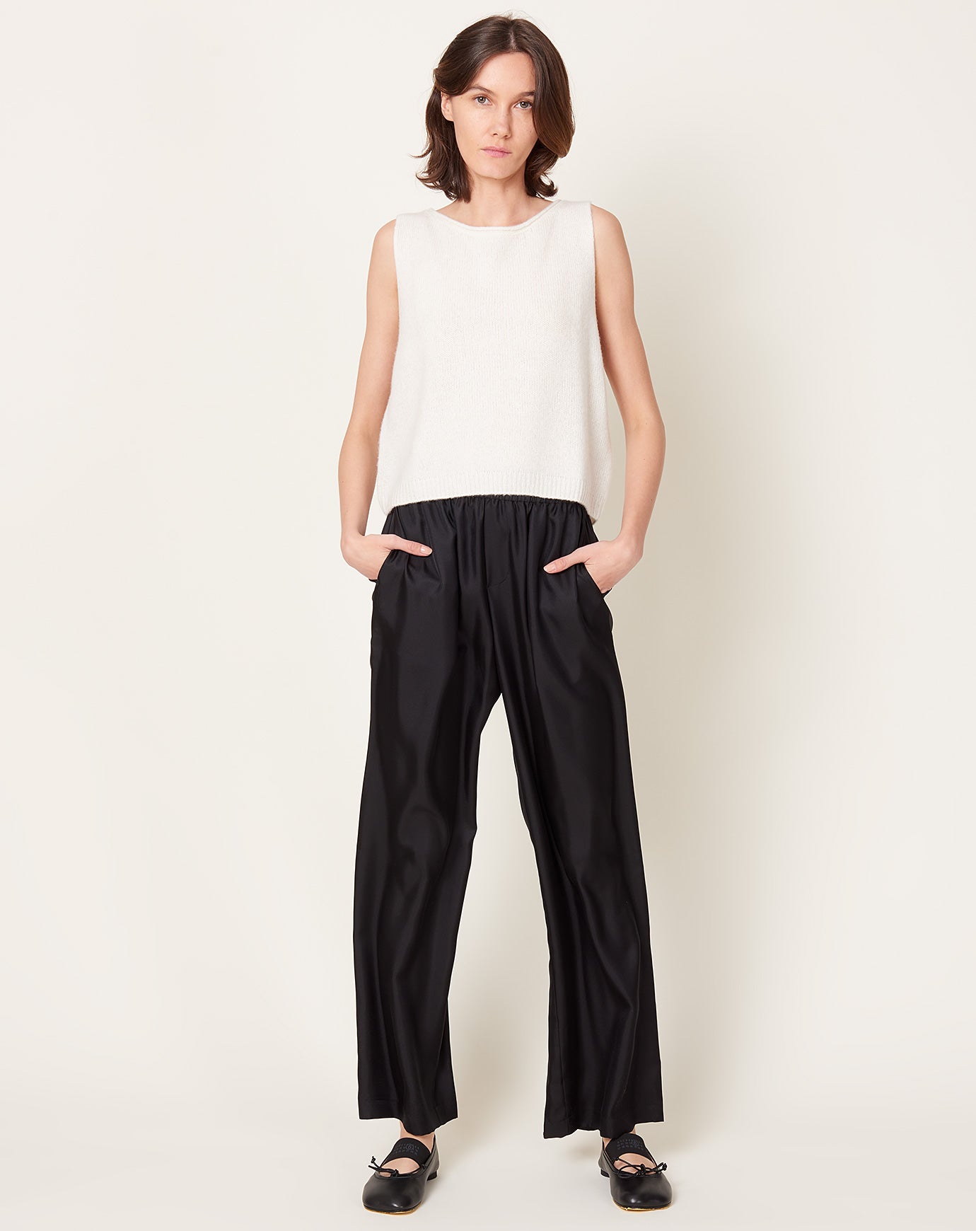 Lisa Yang Wide Leg Trouser in Midnight