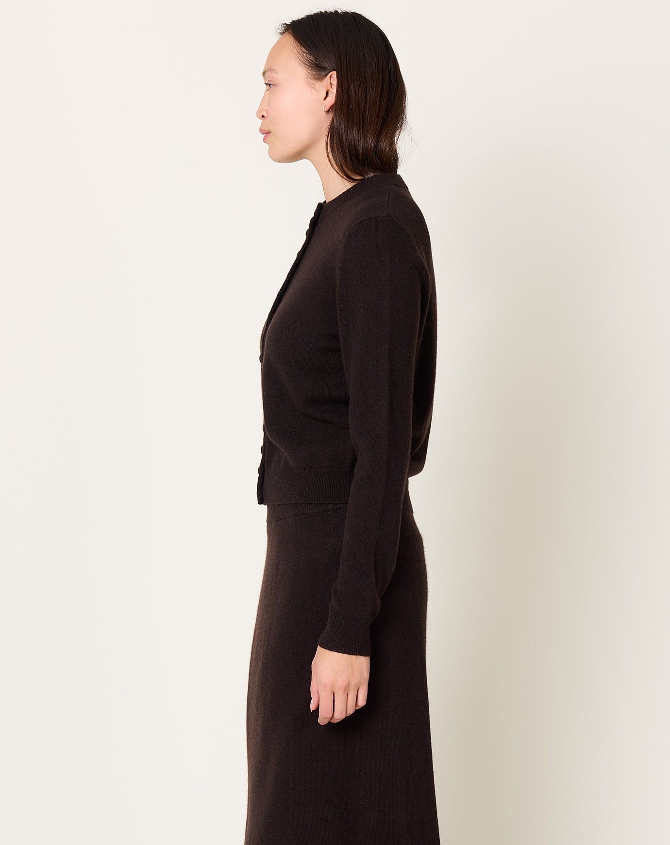 Lisa Yang Wilona Cardigan in Dark Oak