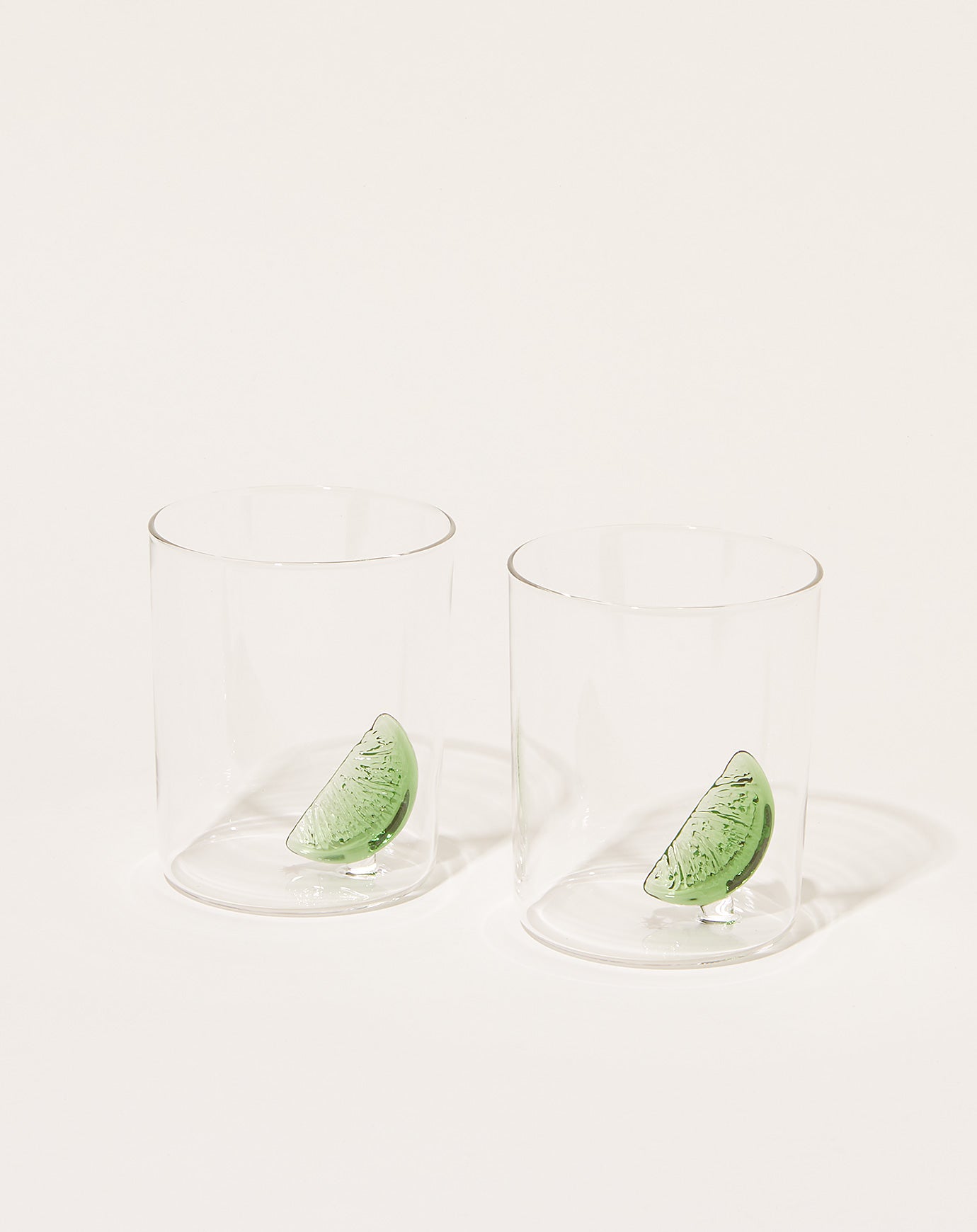 Maison Balzac Set of Two Gin and Tonic Glasses in Clear and Green