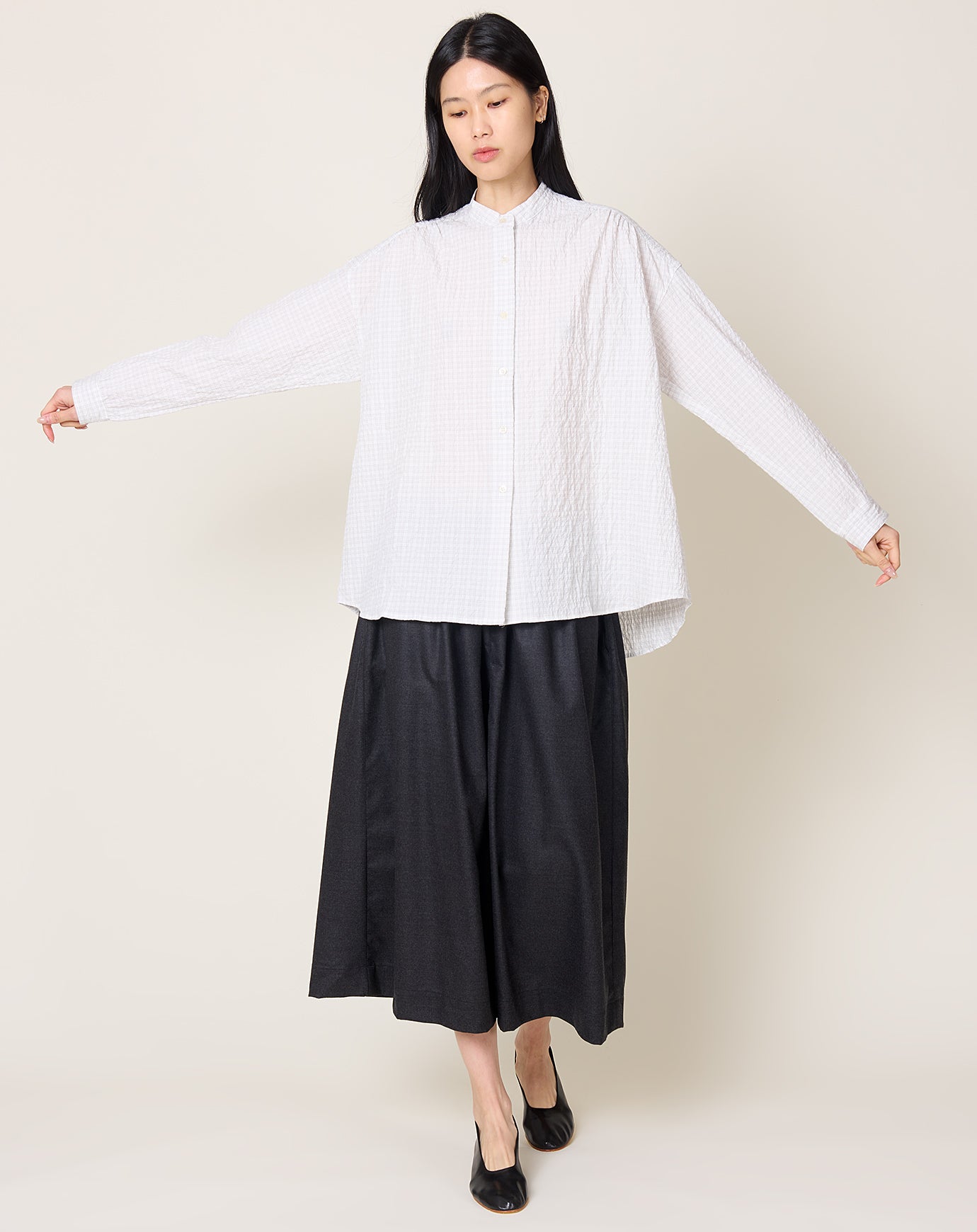 Makie Reece Blouse in Light Grey Check