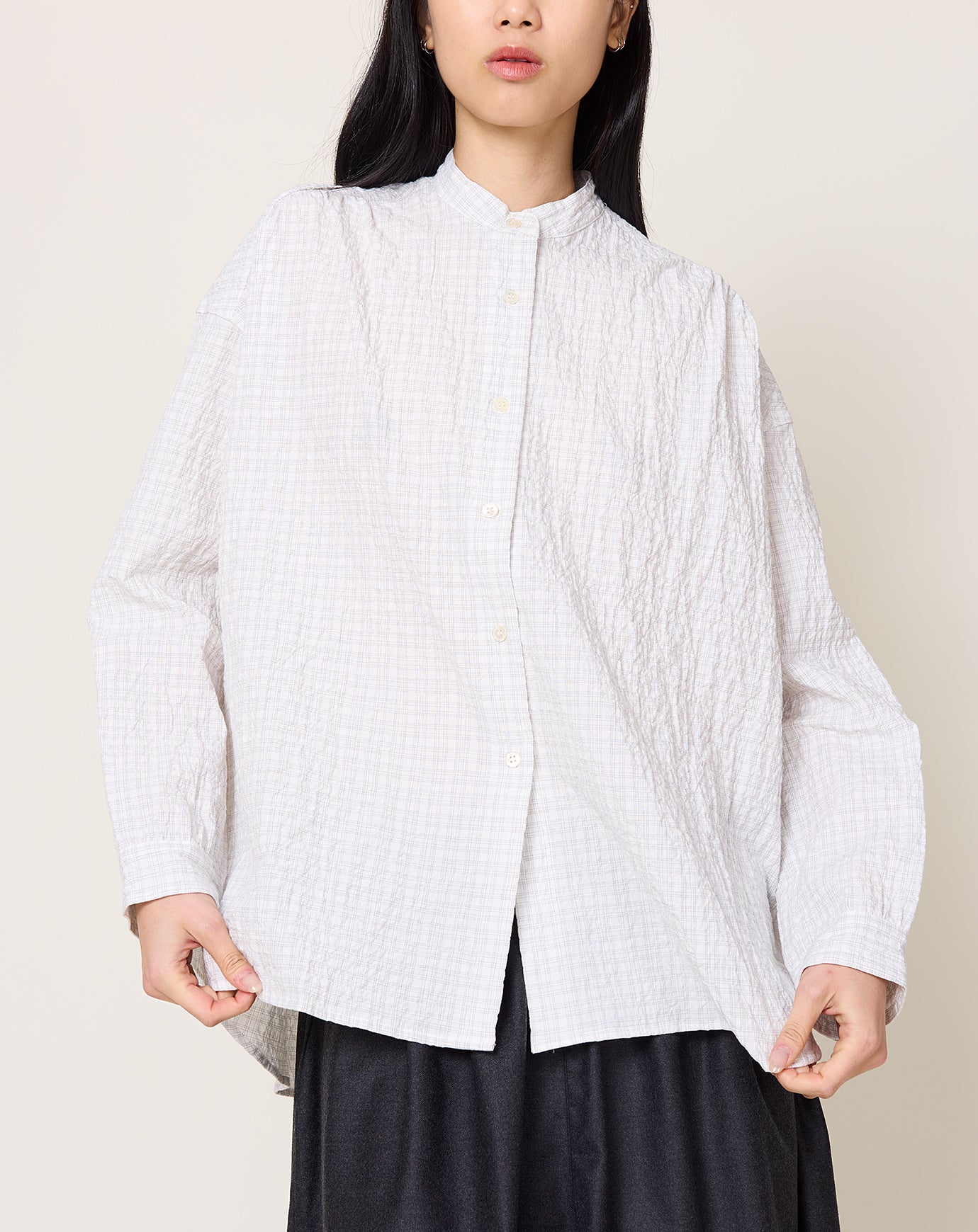 Makie Reece Blouse in Light Grey Check