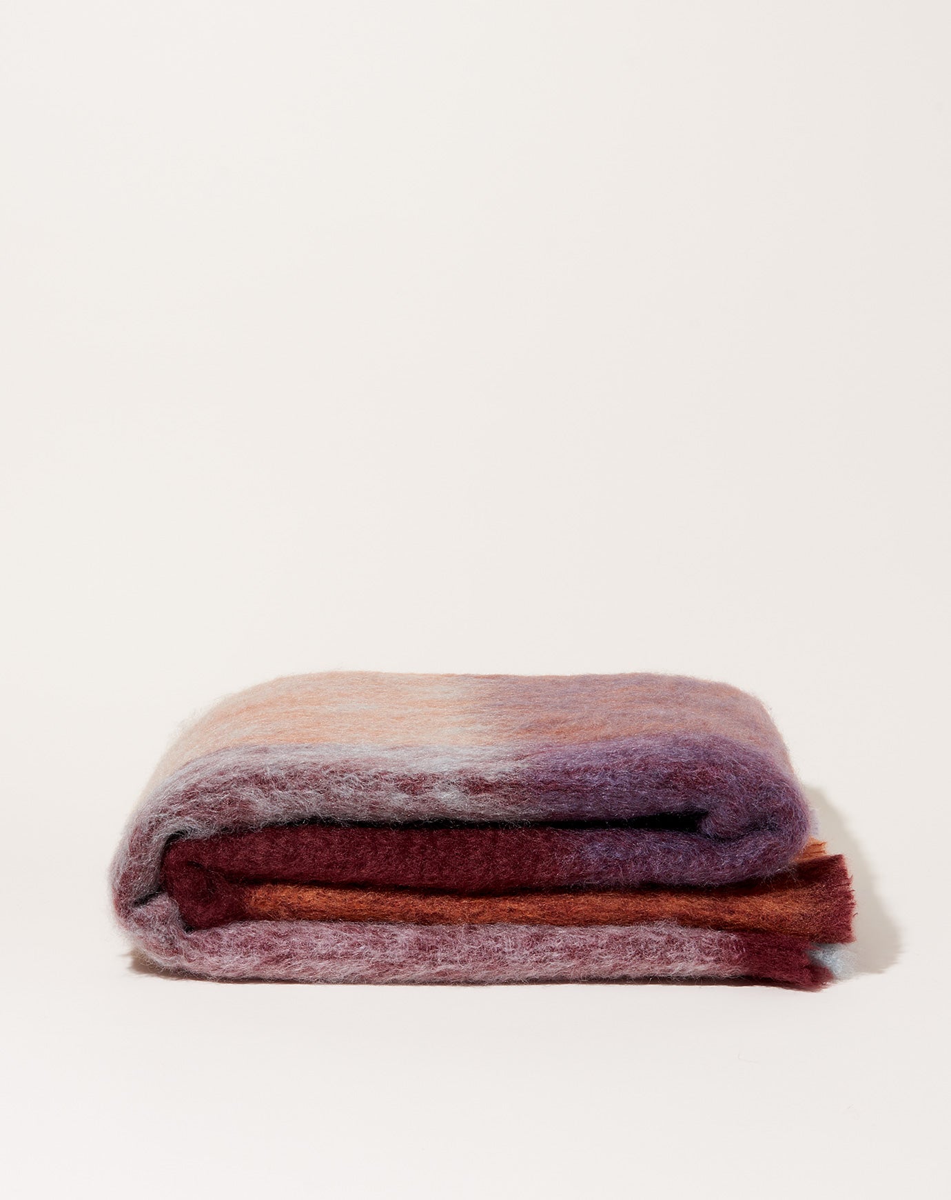 Mantas Ezcaray Mohair Cuadros Throw in Burgundy Blue