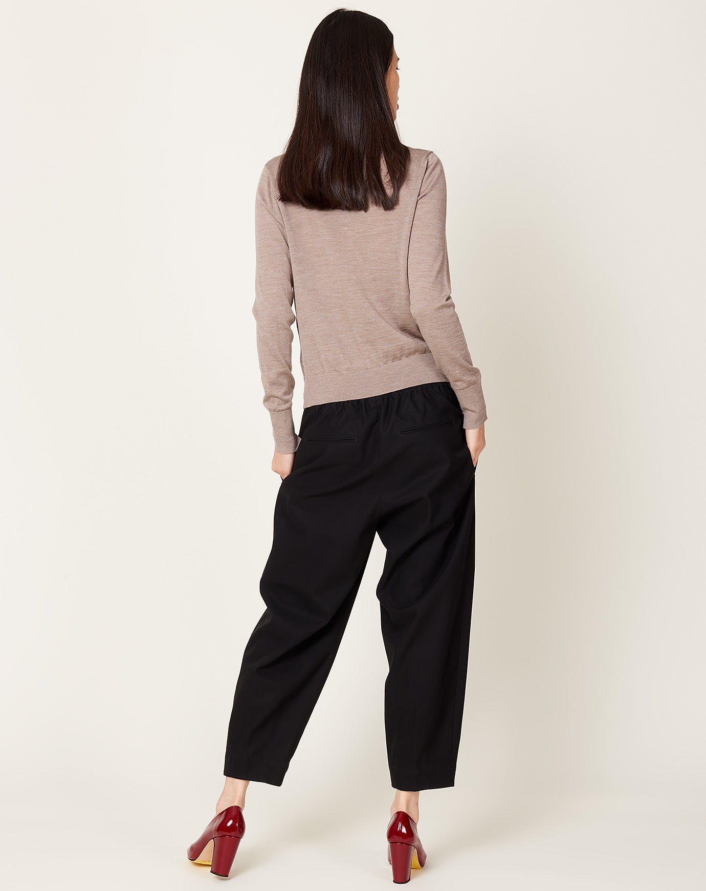 Maria McManus Barrel Leg Drawstring Trouser in Black