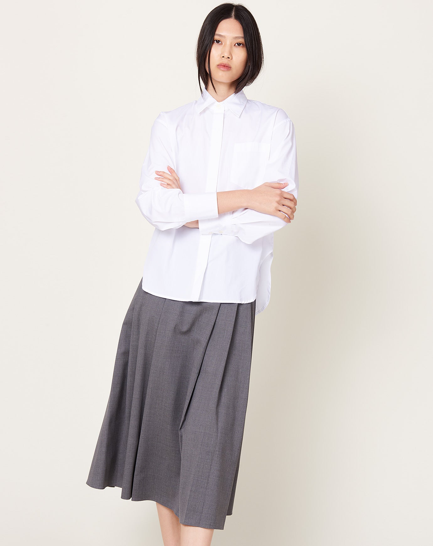 Maria McManus Covered Placket Shirt in White