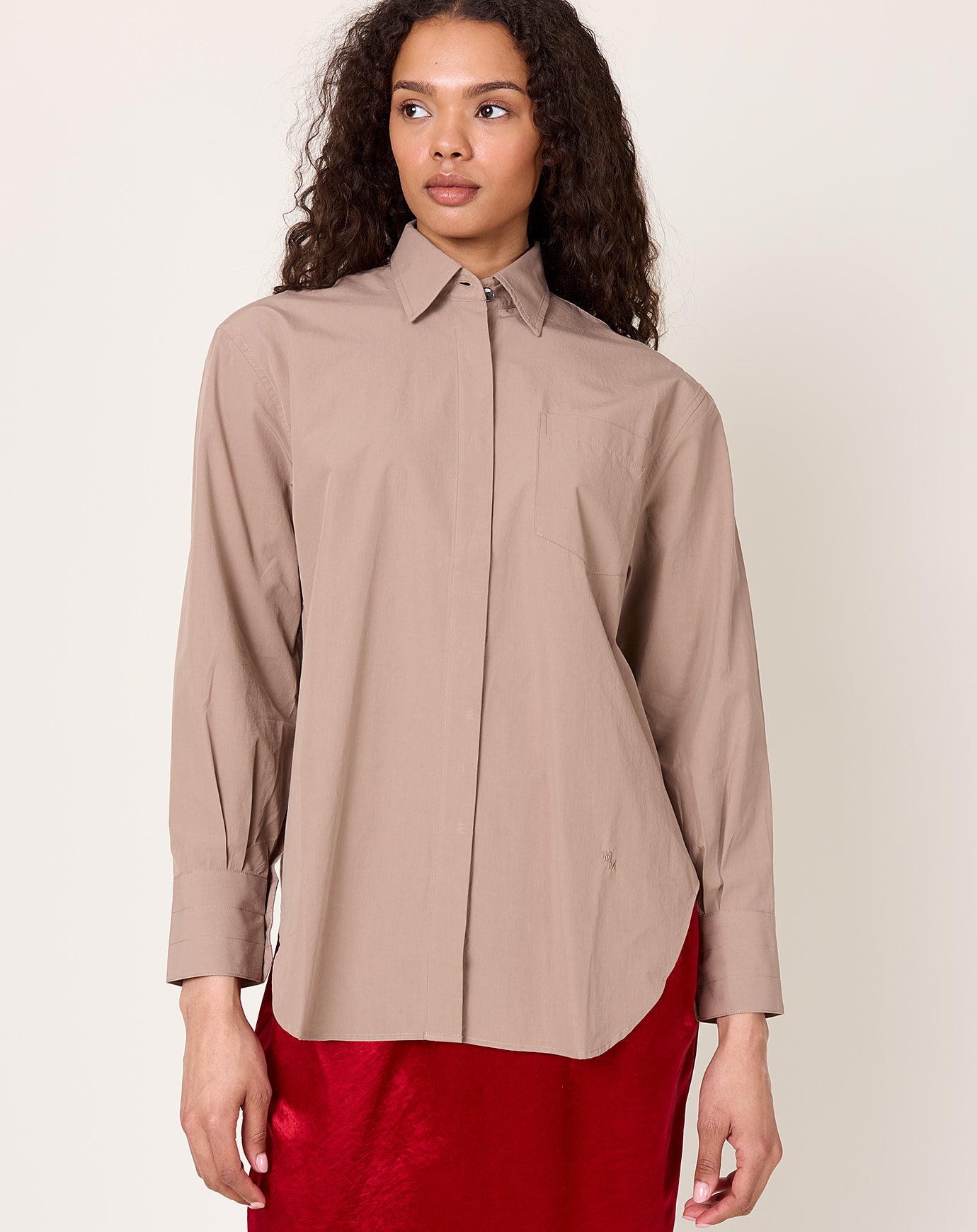 Maria McManus Covered Placket Tunic Shirt in Mouseback