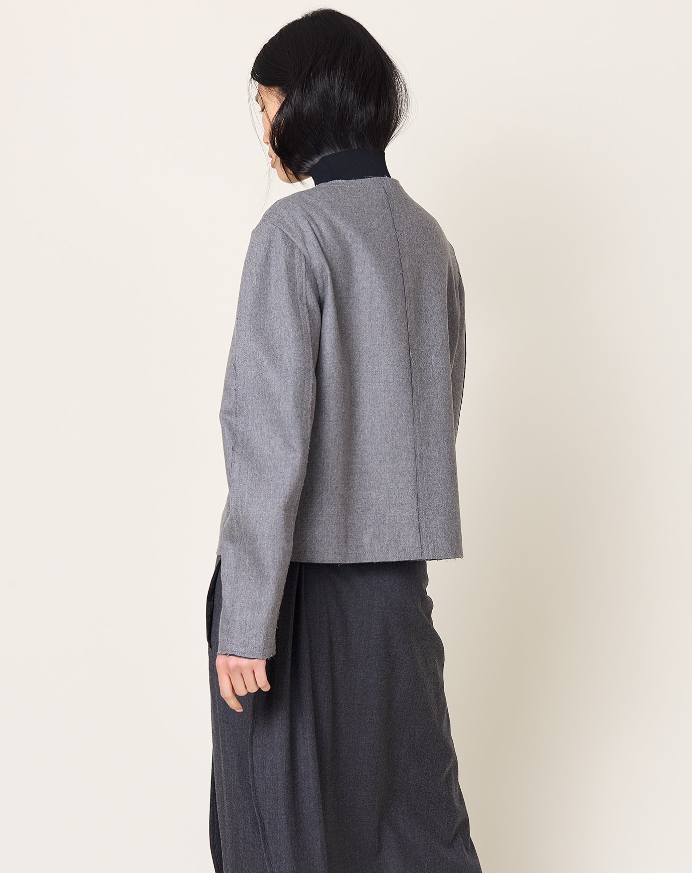 Maria McManus Crescent Crop Jacket in Charcoal Grey