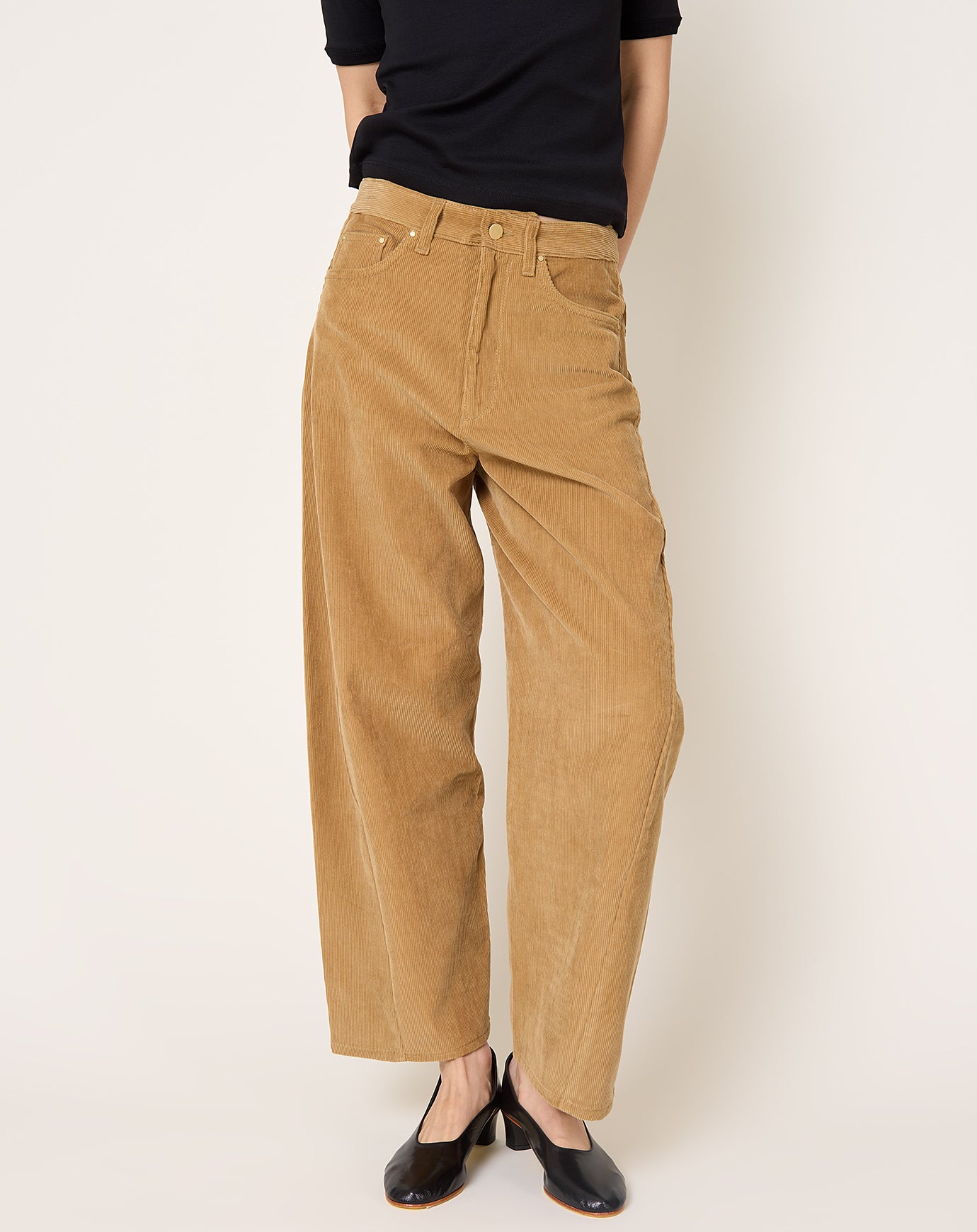 Maria McManus Crescent Leg Jean in Camel