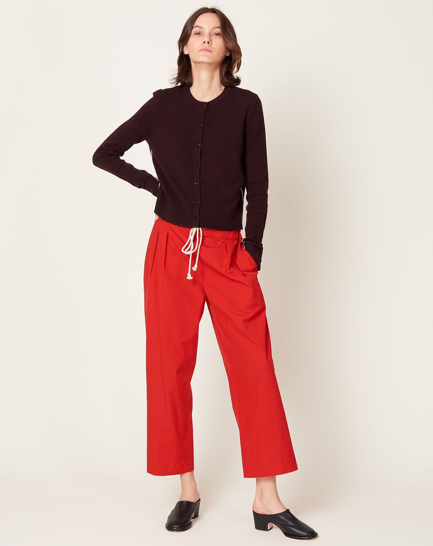 Maria McManus Drawstring Pant in Red Apple