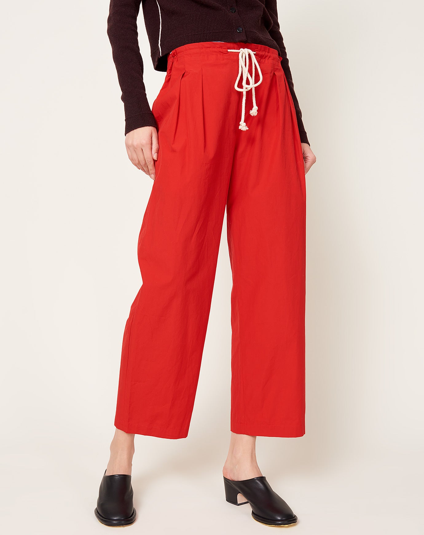 Maria McManus Drawstring Pant in Red Apple