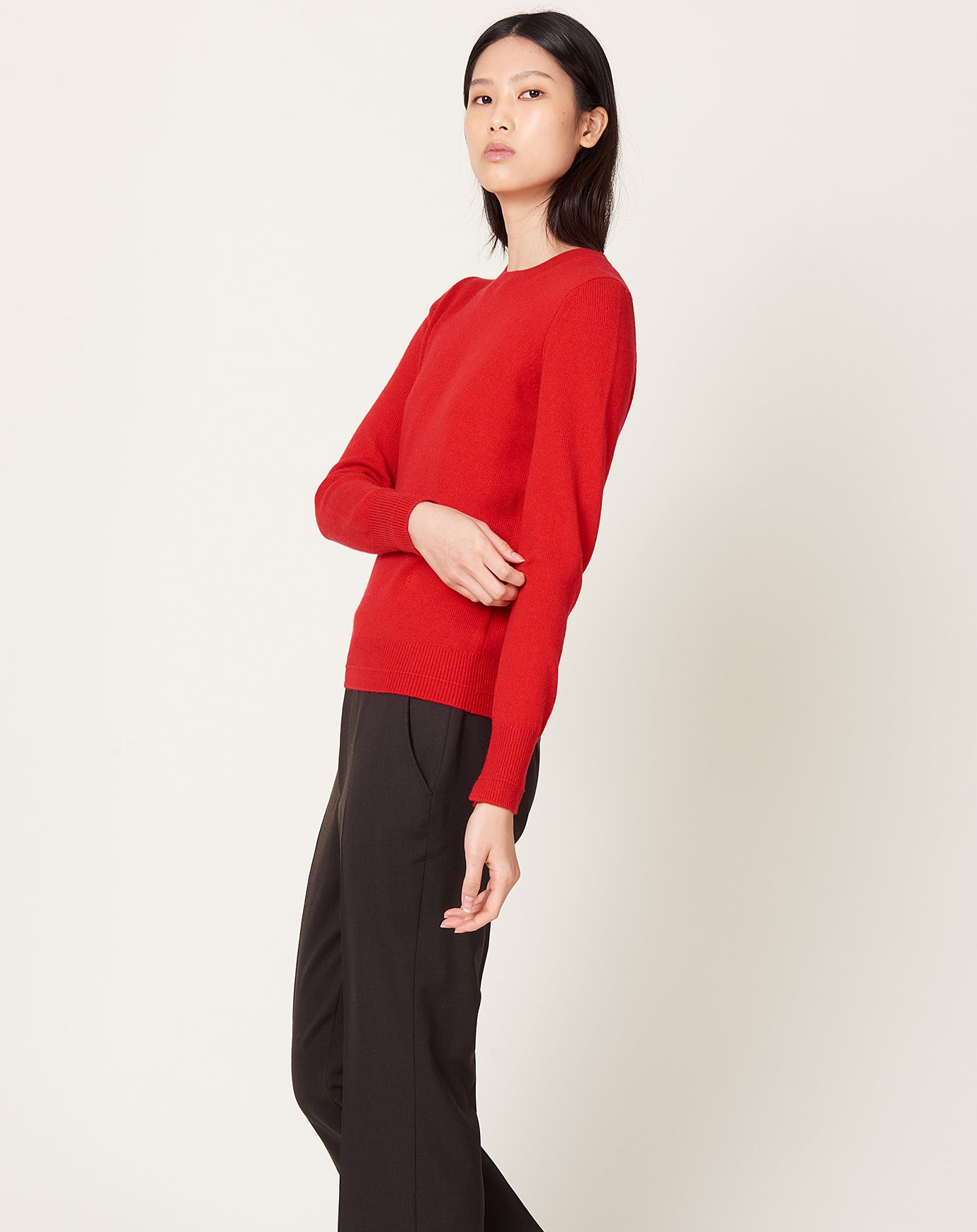 Maria McManus Featherweight Crew in Red Lacquer