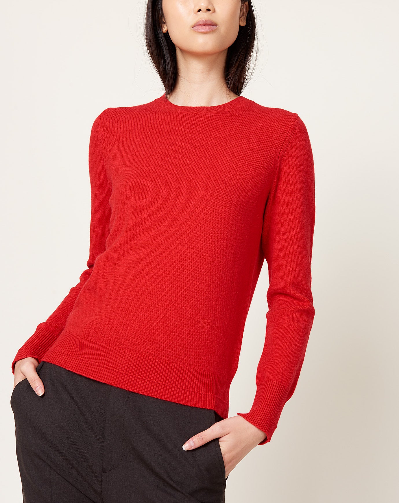 Maria McManus Featherweight Crew in Red Lacquer