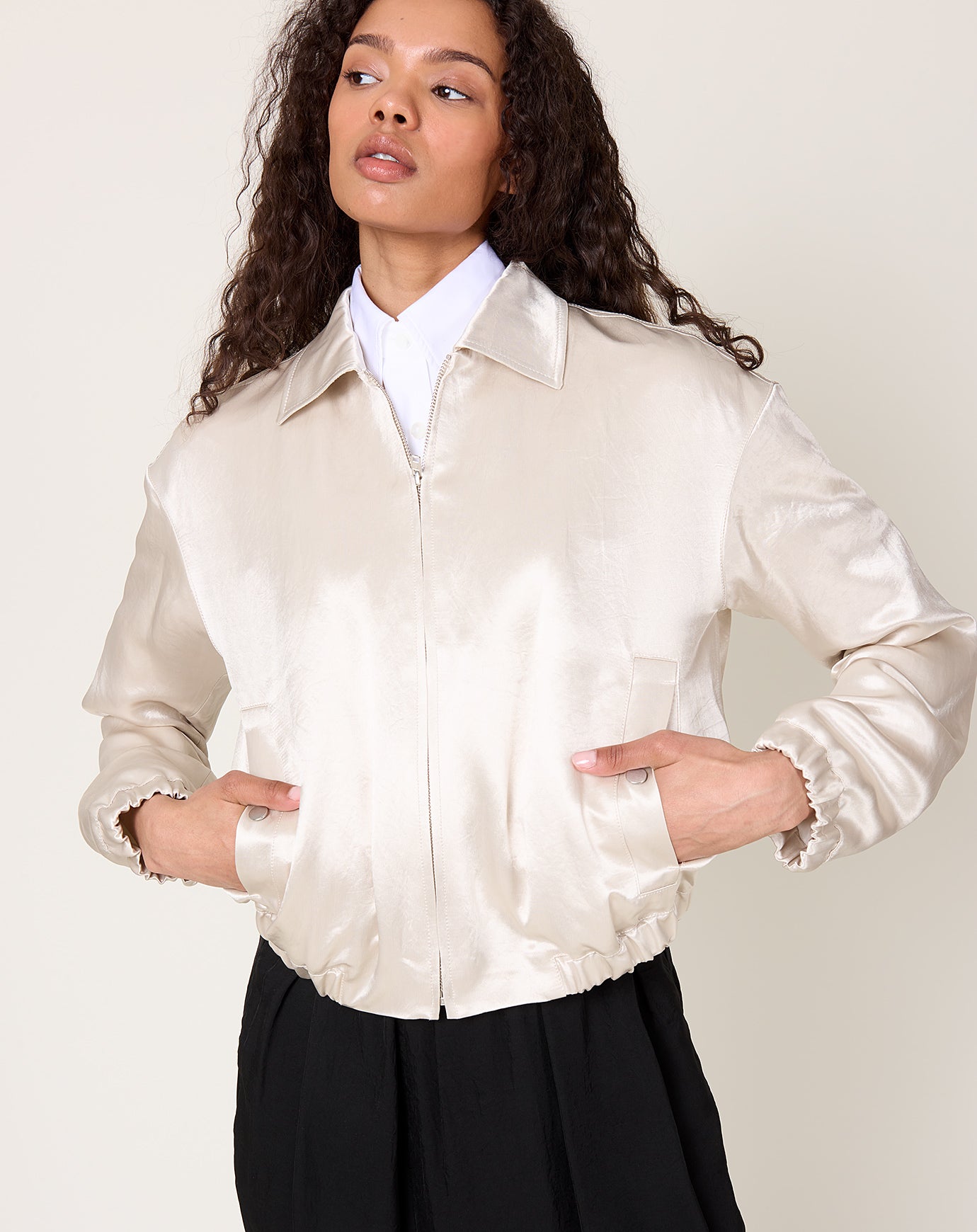 Maria McManus Flight Jacket in Champagne