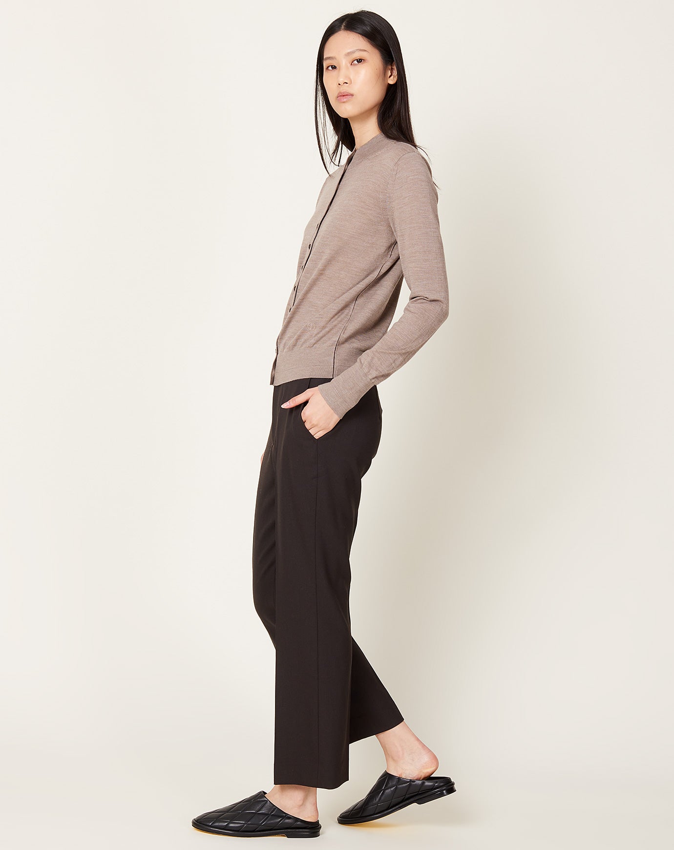 Maria McManus High Waisted Crop Trouser in Chocolate