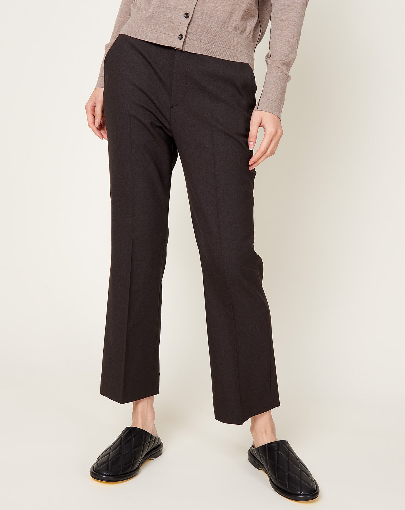 Maria McManus High Waisted Crop Trouser in Chocolate