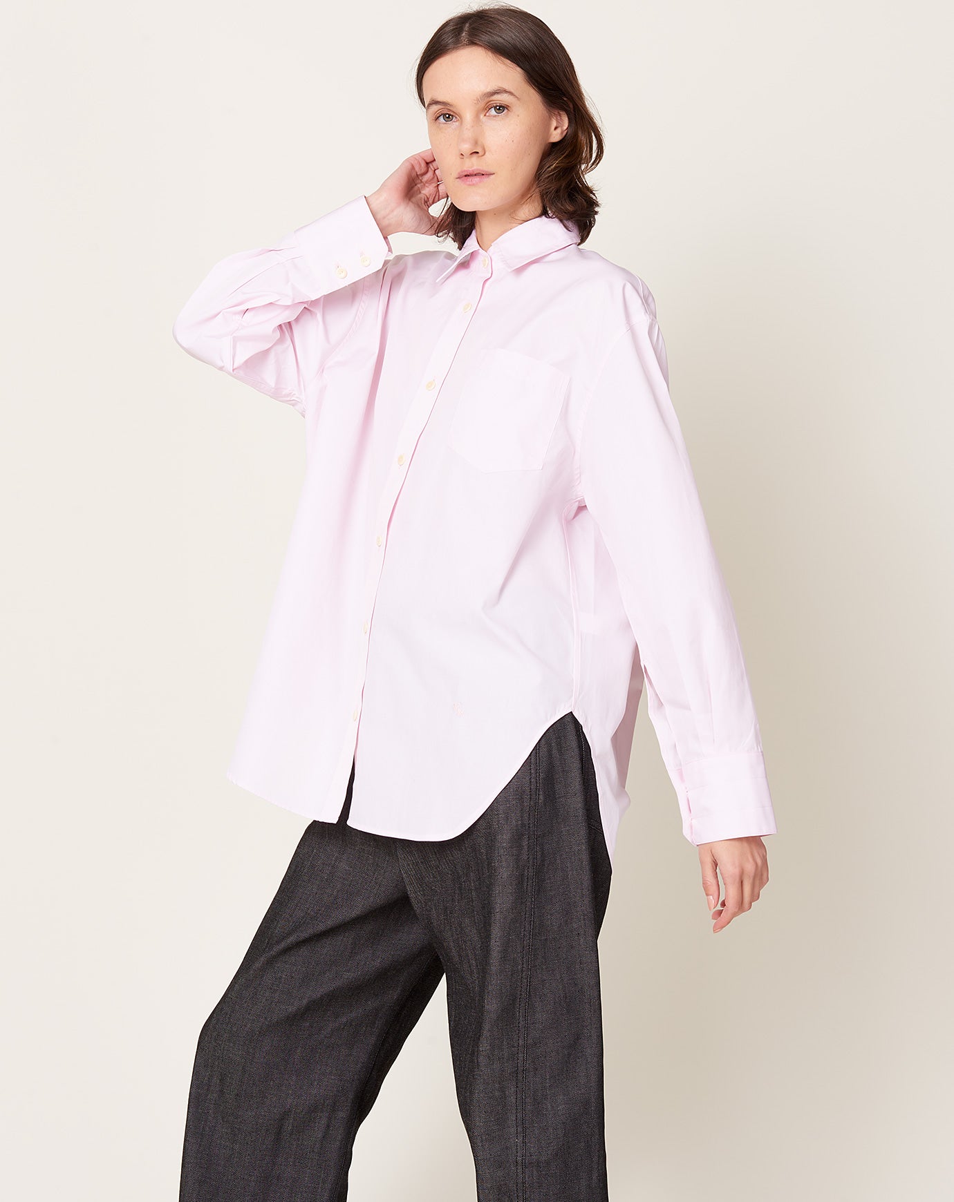 Maria McManus Oversized Tunic Shirt in Pale Pink